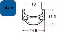 Werkstatt & Lagerung FELGE MX 19, 28" 36L SCHW 19-622 VL:6,5MM EINFACHOESEN