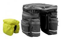 Fahrradzubehör GEPÄCKTRÄGERTASCHE TRIPLE, SCHWARZ HANDGRIFF+STREBENBEFEST.