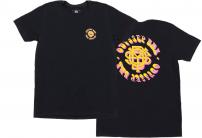 Freizeit Odyssey T-Shirt Bethel schwarz, Logo gelb/pink fade, XXL 