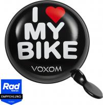 Freizeit Voxom Klingel KL17 80mm Durchmesser, Stahl, schwarz, i love my bike