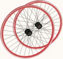 Fahrradzubehör POINT LAUFRADSATZ SINGLE SPEED 700C ROT/SCHWARZ