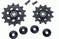 Sram REAR DERAILLEUR PULLEY KIT APEX XPLR MECH (INCLUDES 12T STEEL BEARING UPPER AND 14T LOWER STEEL BEARING PULLEY, 12.5MM AND 14MM BLACK PULLEY BOLTS)