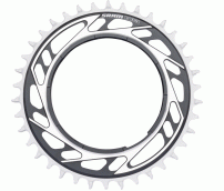 Sram  CHAIN RING ROAD 38T THREADED MOUNT X-SYNC 6.5MM OFFSET RED E1 BLACK/SILVER (including thread back up pin for chainring)
