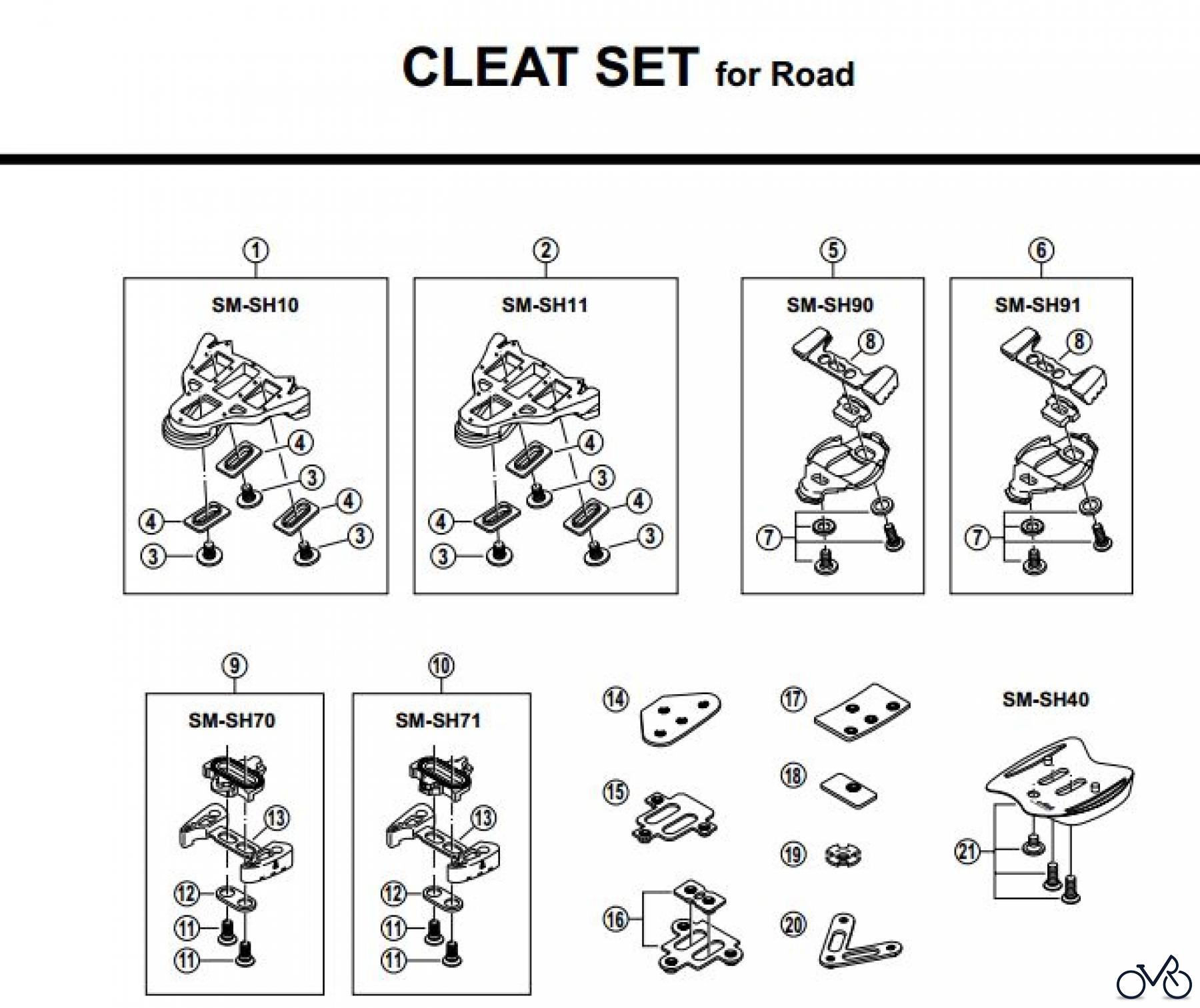  Shimano PD Pedal - Pedale Cleat-Set-Road-1136S