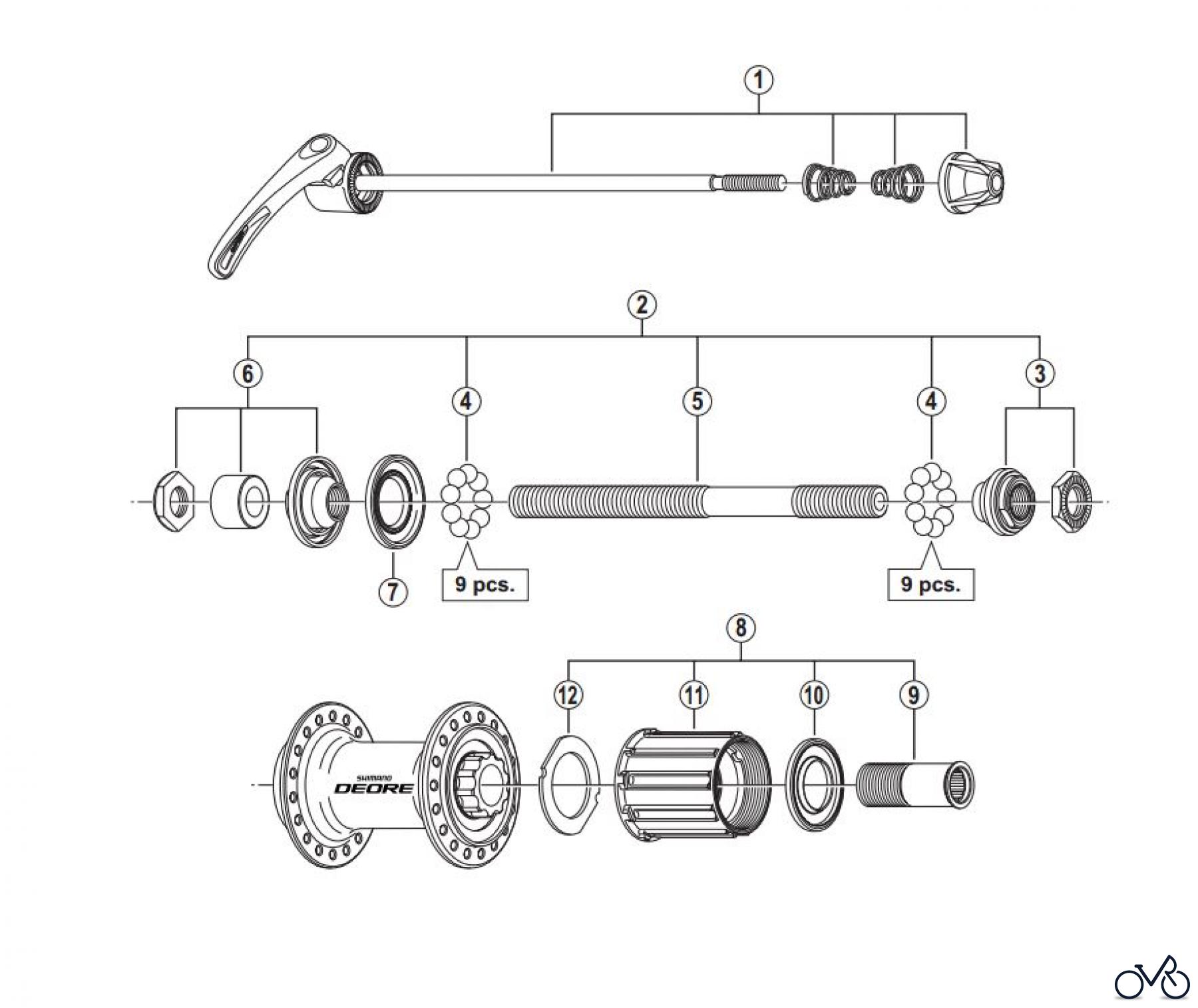  Shimano FH Free Hub - Freilaufnabe FH-T610 