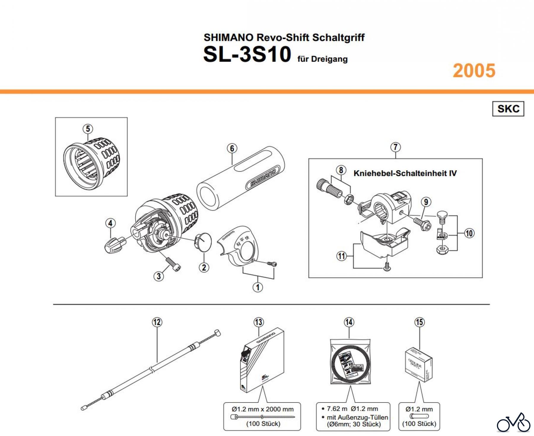  Shimano SL Shift Lever - Schalthebel SL-3S10 2005 SHIMANO Revo-Shift Schaltgriff