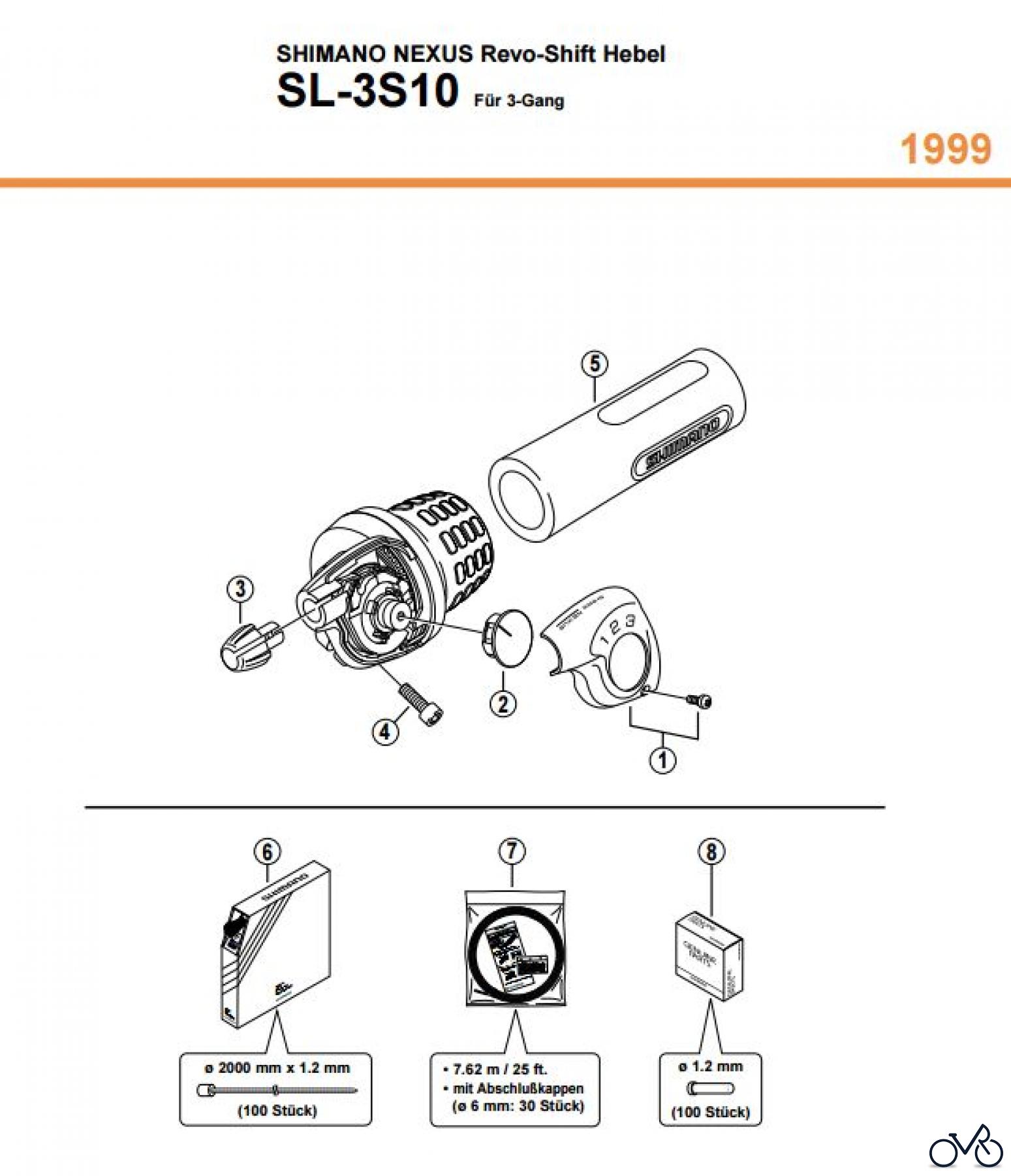  Shimano SL Shift Lever - Schalthebel SL-3S10-1847