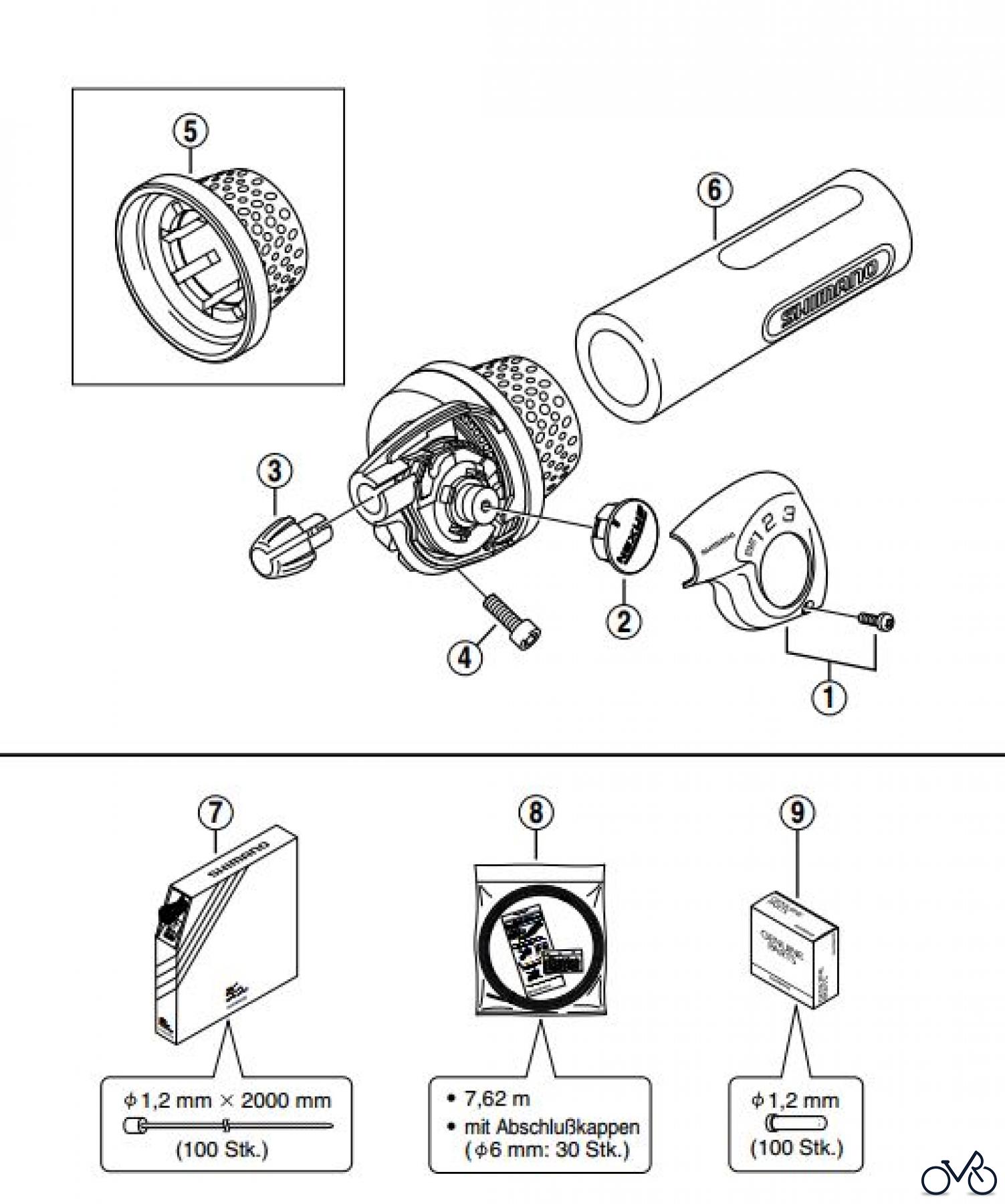  Shimano SL Shift Lever - Schalthebel SL-3S35-E 2000 SHIMANO NEXUS Revo-Shifter