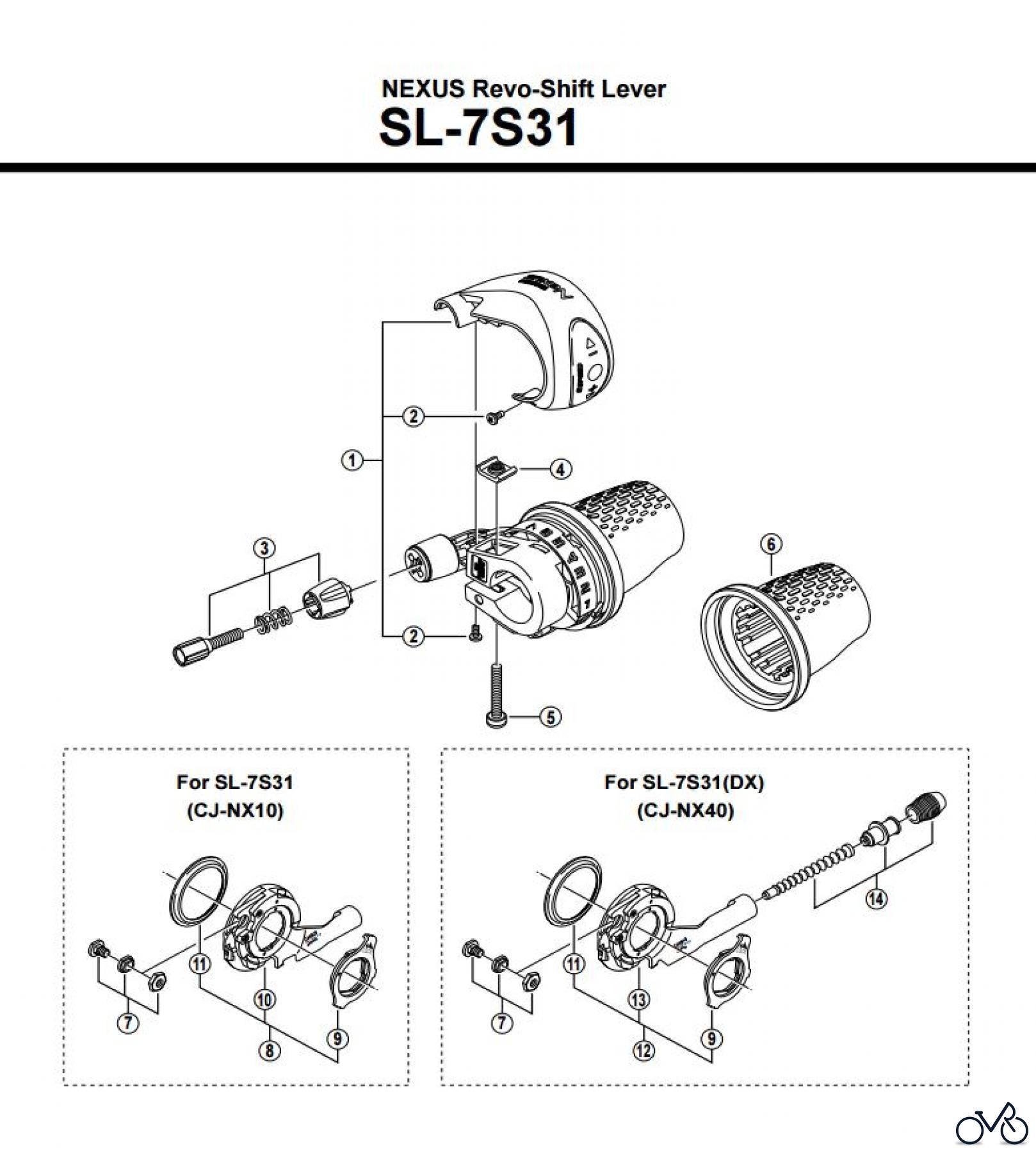  Shimano SL Shift Lever - Schalthebel SL-7S31 NEXUS Revo-Shift Lever
