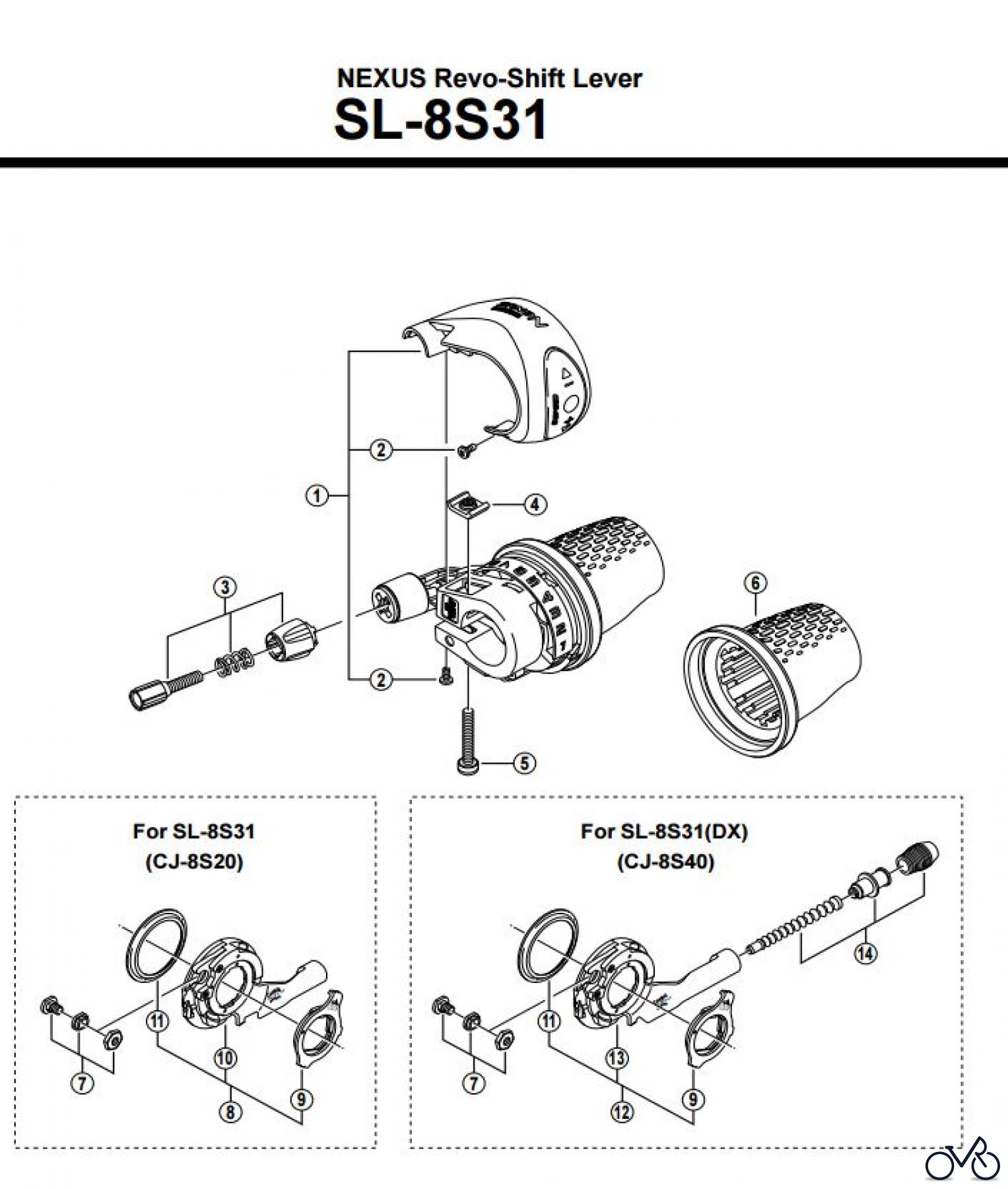  Shimano SL Shift Lever - Schalthebel SL-8S31  NEXUS Revo-Shift Lever
