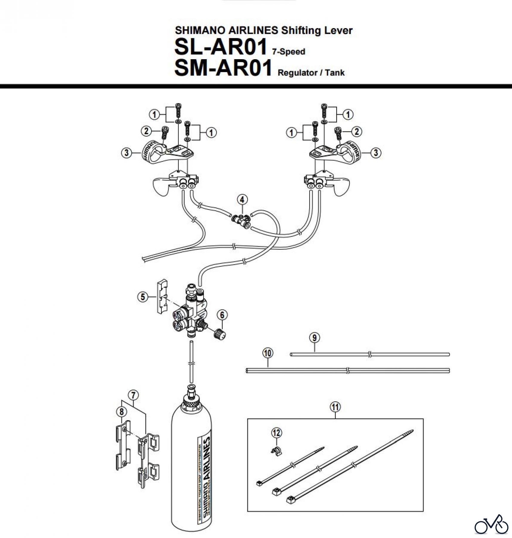  Shimano SL Shift Lever - Schalthebel SL-AR01 SHIMANO AIRLINES Shifting Lever