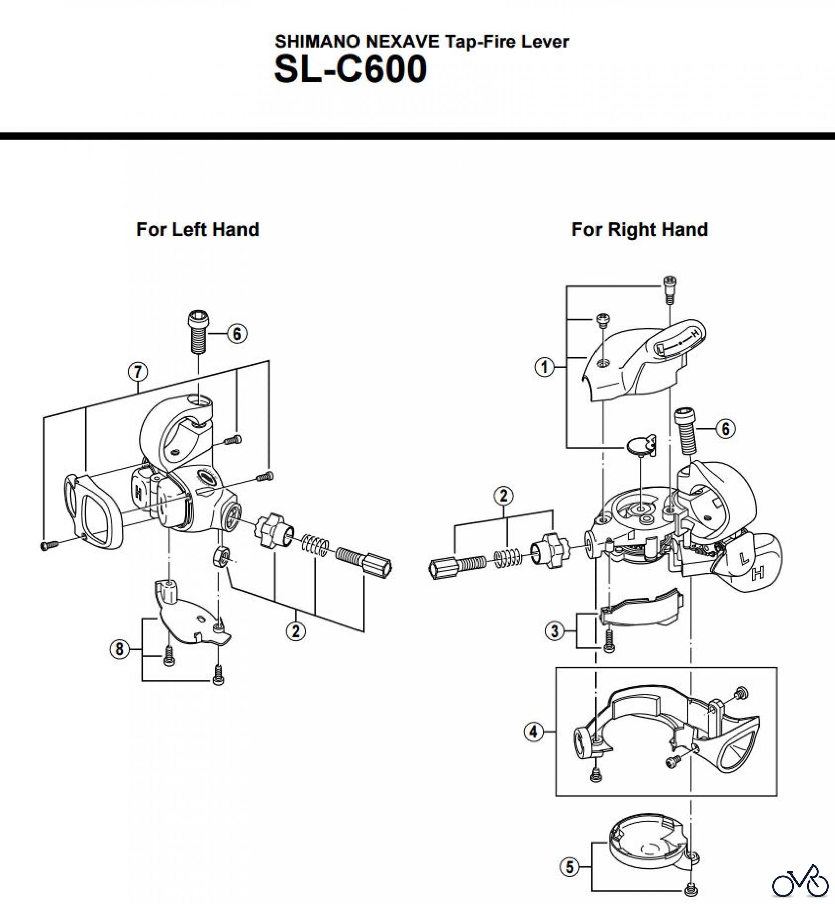  Shimano SL Shift Lever - Schalthebel SL-C600 SHIMANO NEXAVE Tap-Fire Lever
