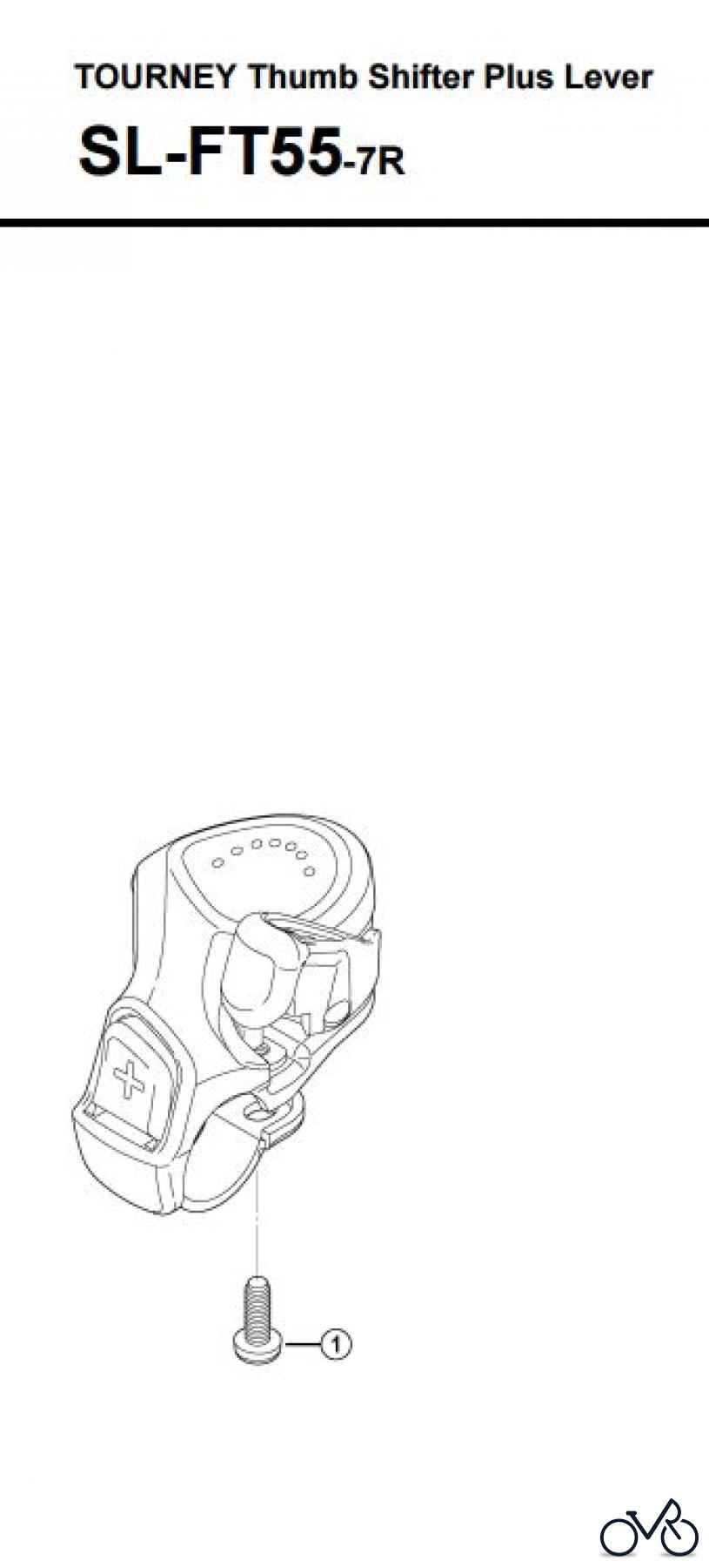 Shimano SL Shift Lever - Schalthebel SL-FT55-7R TOURNEY Thumb Shifter Plus Lever