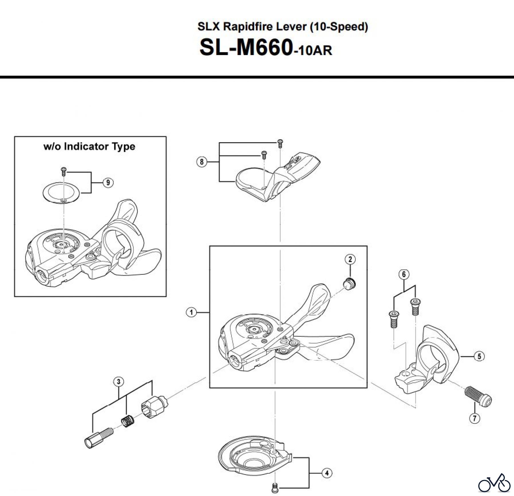 Shimano SL Shift Lever - Schalthebel SL-M660-10AR SLX Rapidfire Lever (10-Speed)