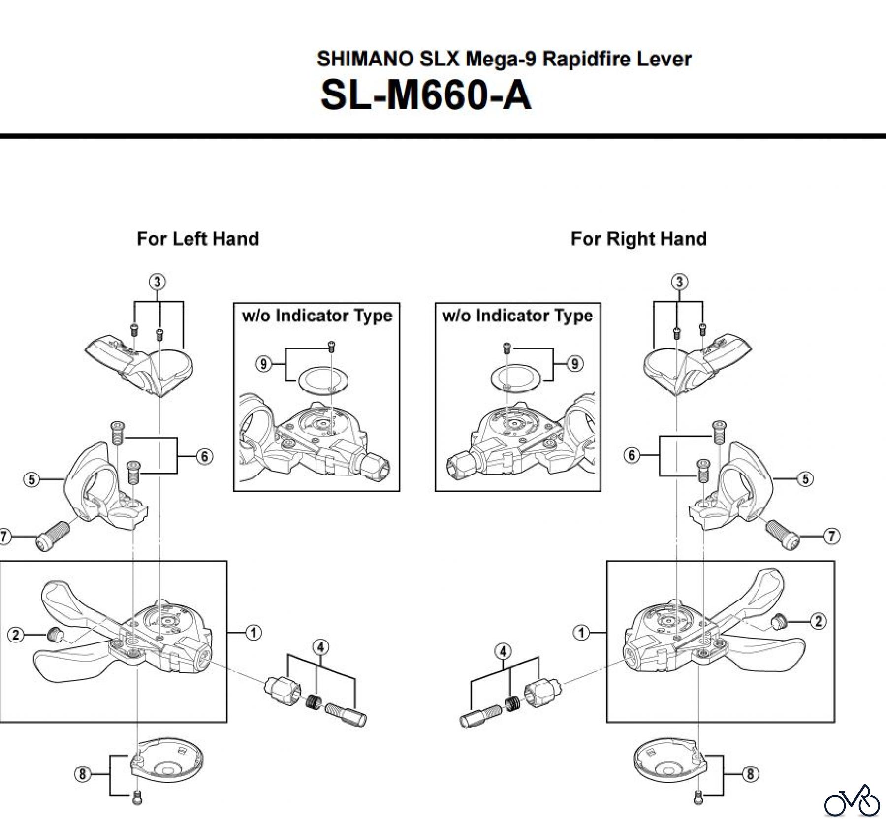  Shimano SL Shift Lever - Schalthebel SL-M660-A SHIMANO SLX Mega-9 Rapidfire Lever