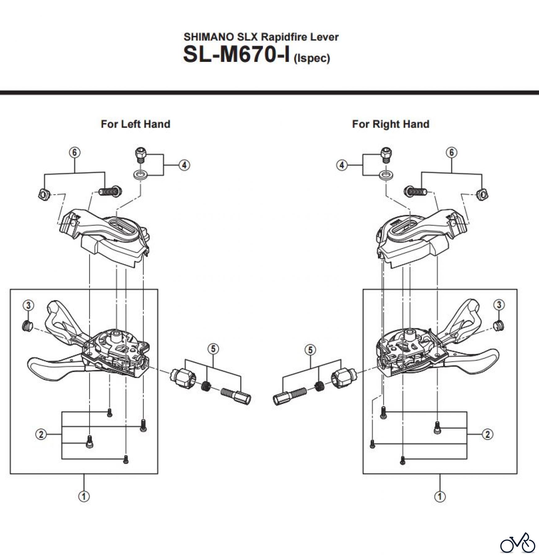 Shimano SL Shift Lever - Schalthebel SL-M670-I (Ispec) SHIMANO SLX Rapidfire Lever