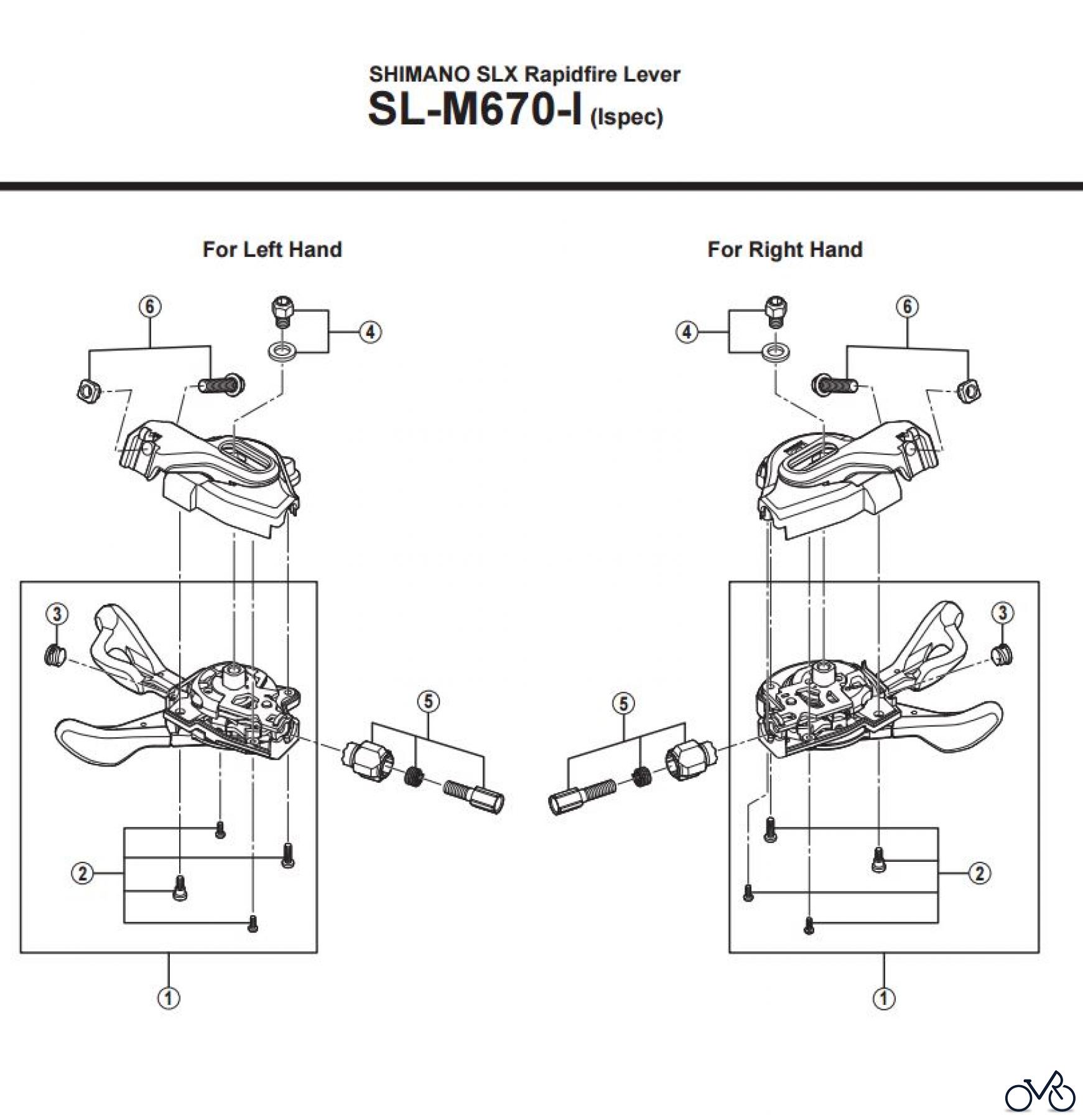  Shimano SL Shift Lever - Schalthebel SL-M670-I (Ispec) SHIMANO SLX Rapidfire Lever
