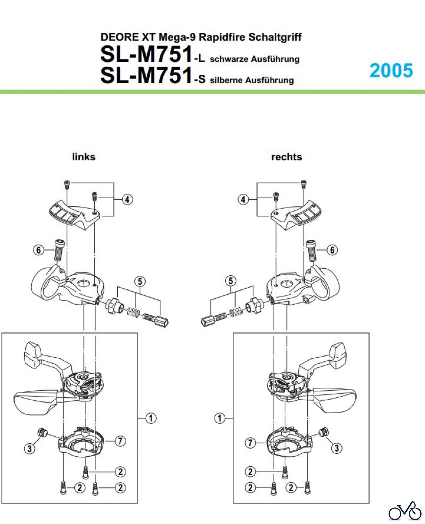 Shimano SL-M7000-4009A SLX Rapidfire Plus Schalthebel Ersatzteile