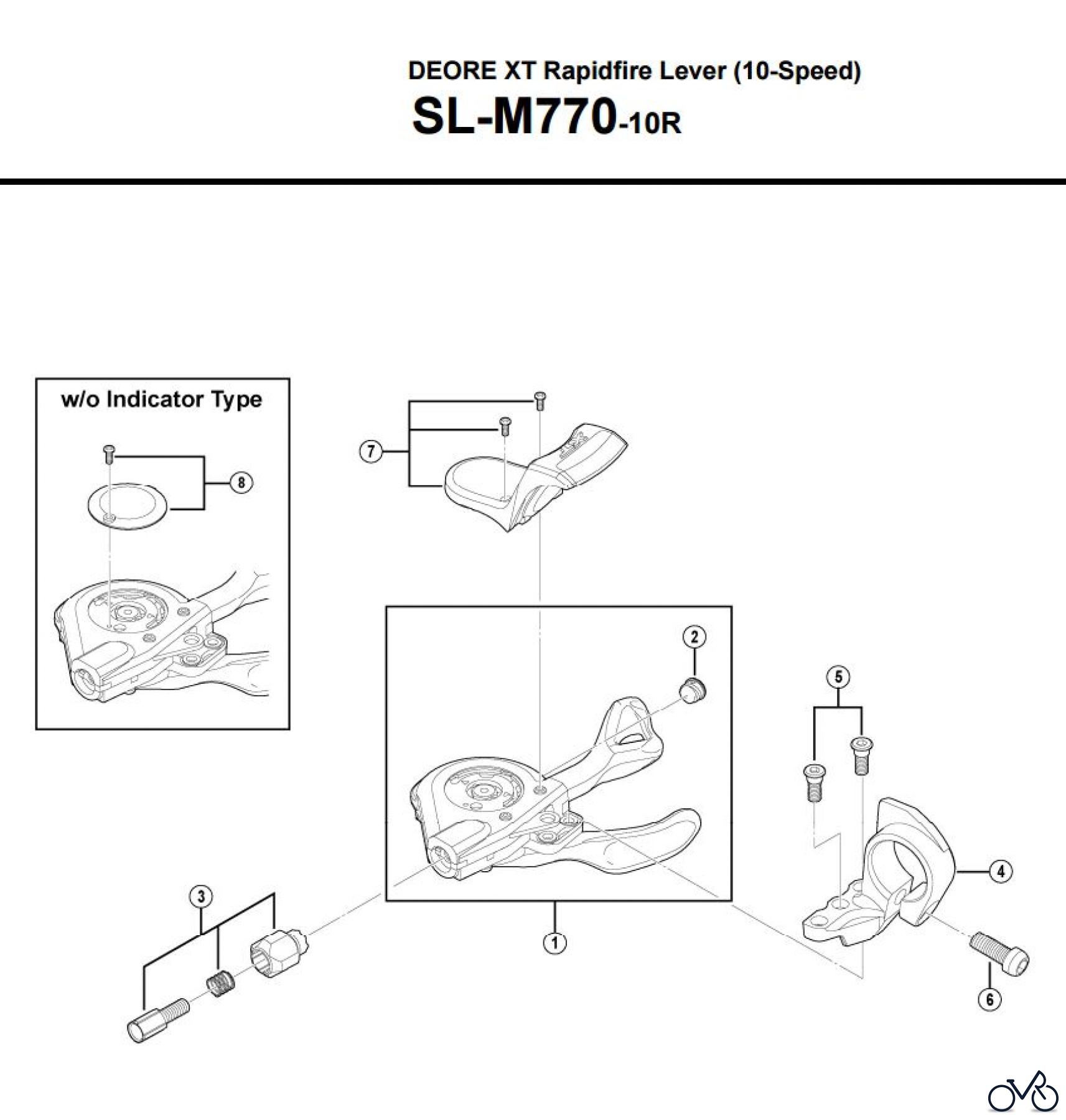  Shimano SL Shift Lever - Schalthebel SL-M770-10R DEORE XT Rapidfire Lever (10-Speed)
