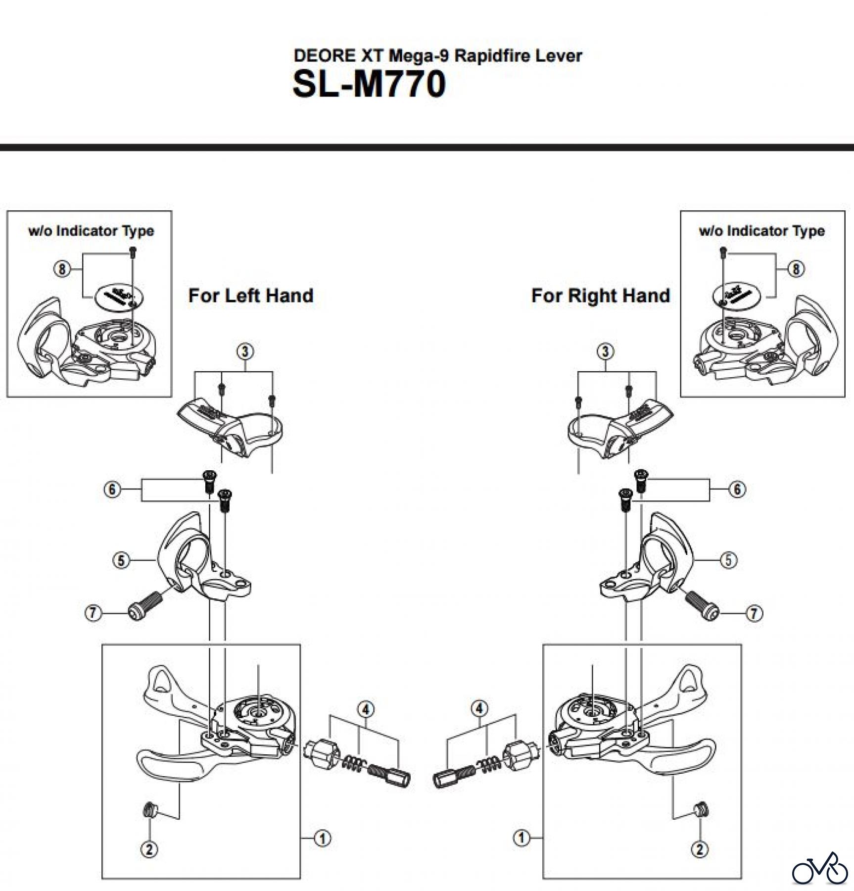  Shimano SL Shift Lever - Schalthebel SL-M770-2708 DEORE XT Mega-9 Rapidfire Lever 