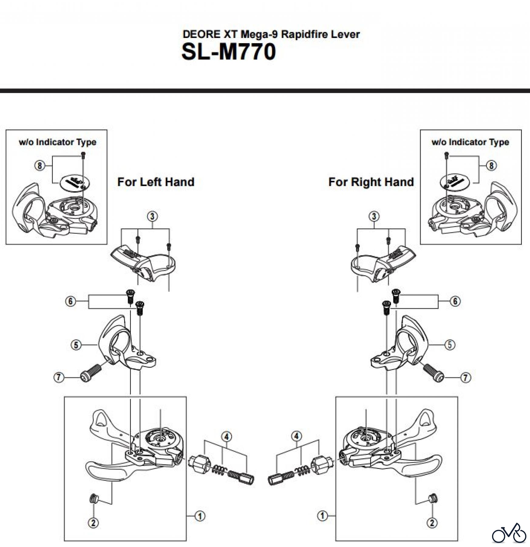  Shimano SL Shift Lever - Schalthebel SL-M770-2708A DEORE XT Mega-9 Rapidfire Lever
