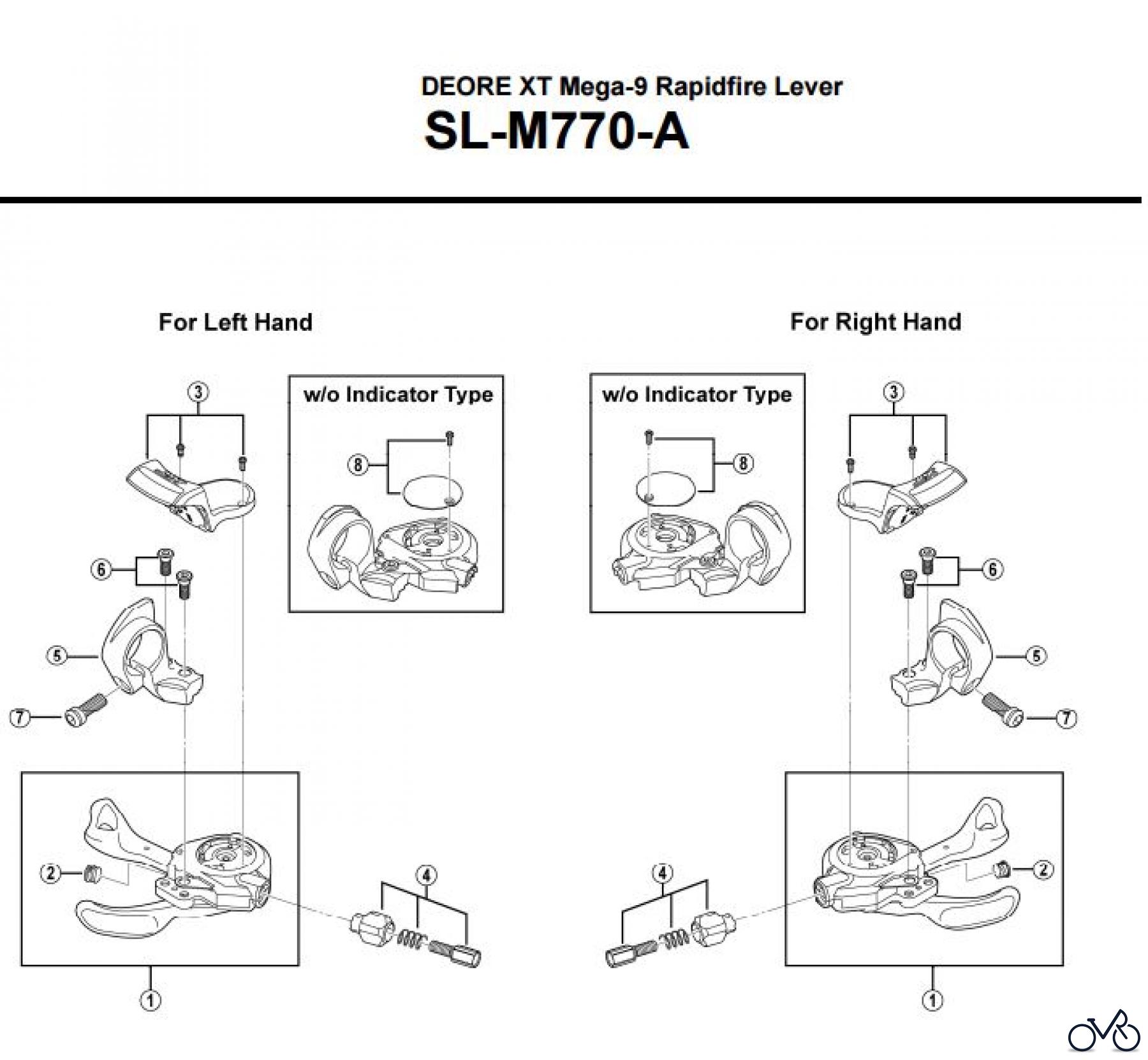  Shimano SL Shift Lever - Schalthebel SL-M770-A-3182 DEORE XT Mega-9 Rapidfire Lever