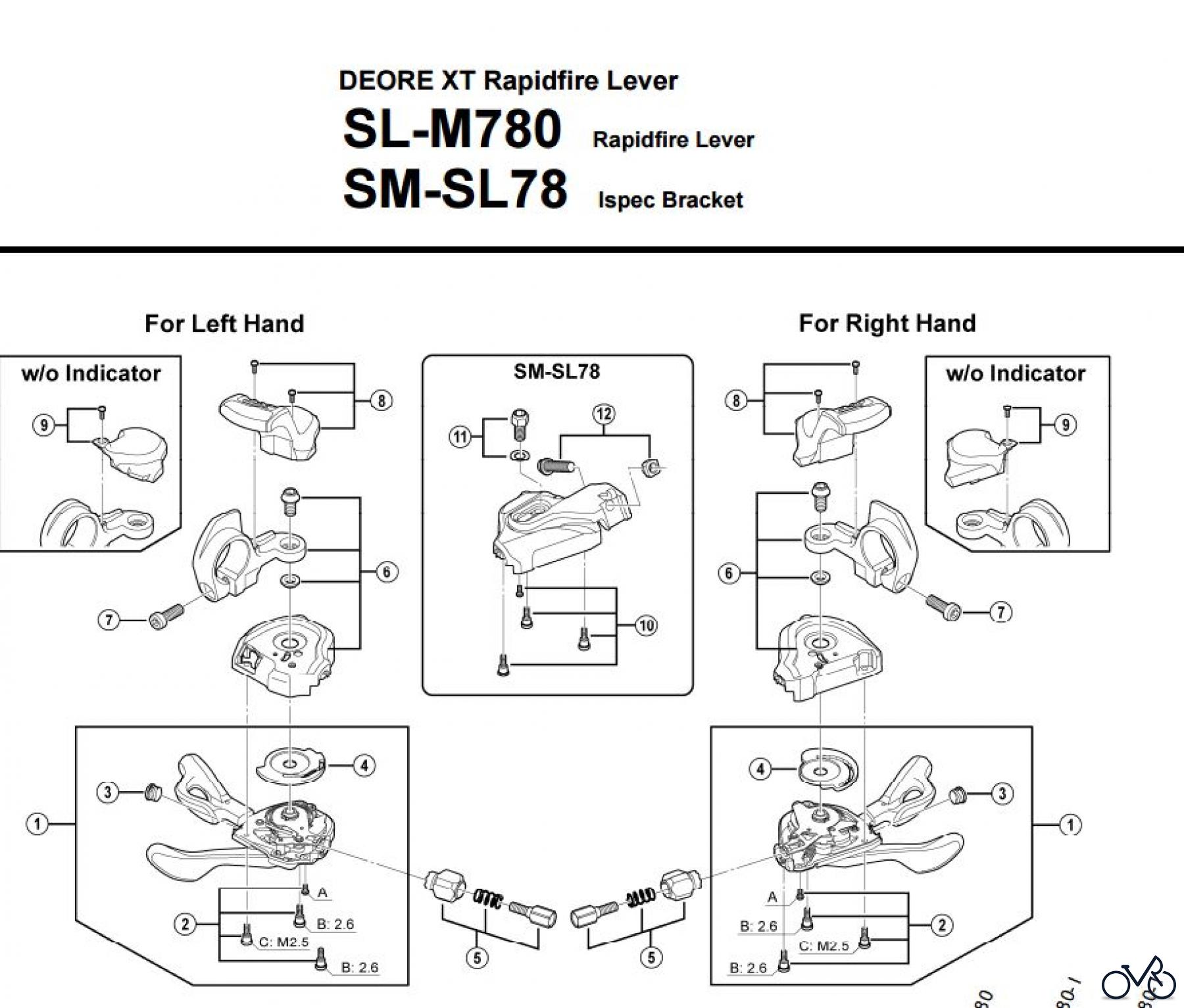  Shimano SL Shift Lever - Schalthebel SL-M780-3183 DEORE XT Rapidfire Lever