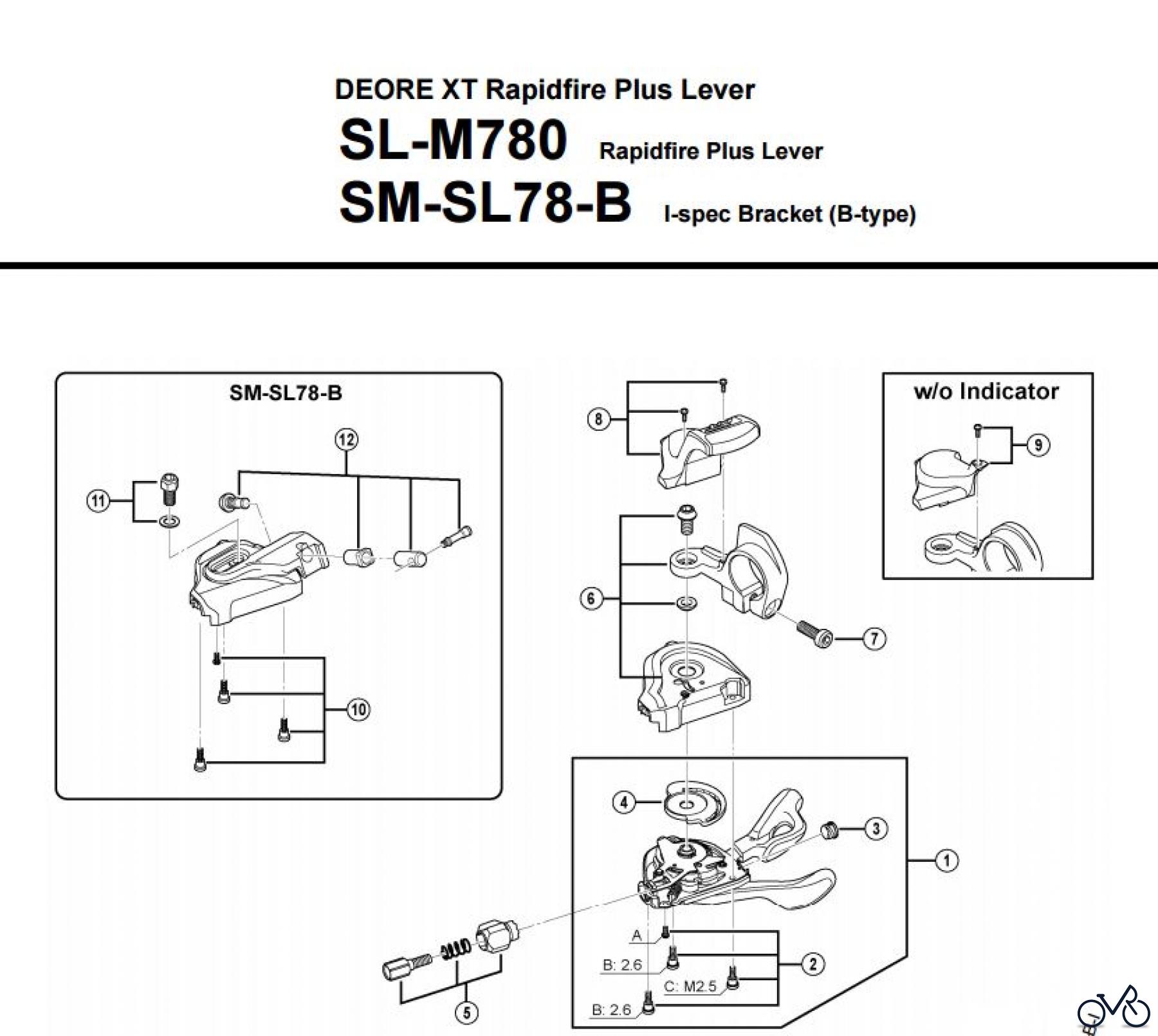  Shimano SL Shift Lever - Schalthebel SL-M780-3183A DEORE XT Rapidfire Plus Lever