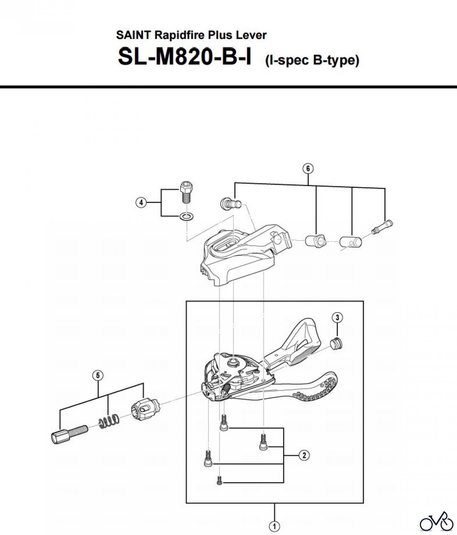  Shimano SL Shift Lever - Schalthebel SL-M820-B-I (I-spec B-type) SAINT Rapidfire Plus Lever