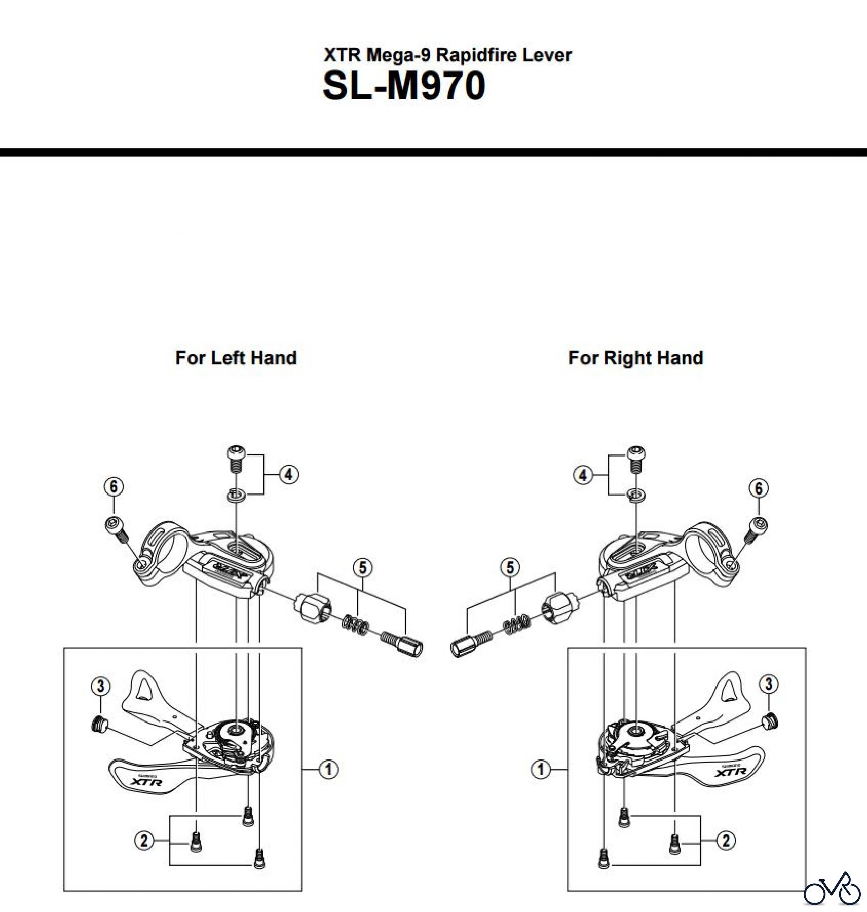  Shimano SL Shift Lever - Schalthebel SL-M970 -2610 XTR Mega-9 Rapidfire Lever