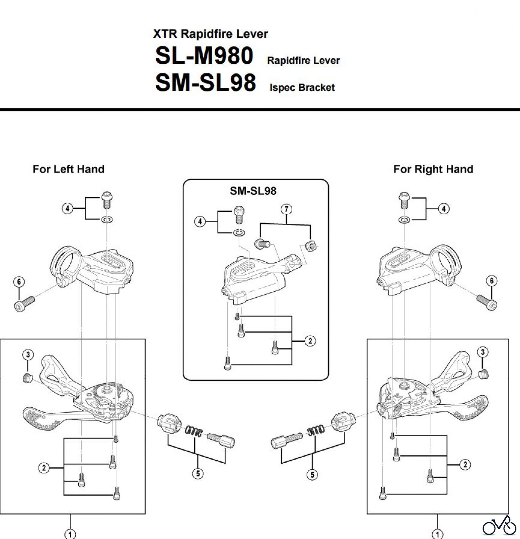 Shimano SL Shift Lever - Schalthebel SL-M980 -3083 XTR Rapidfire Lever