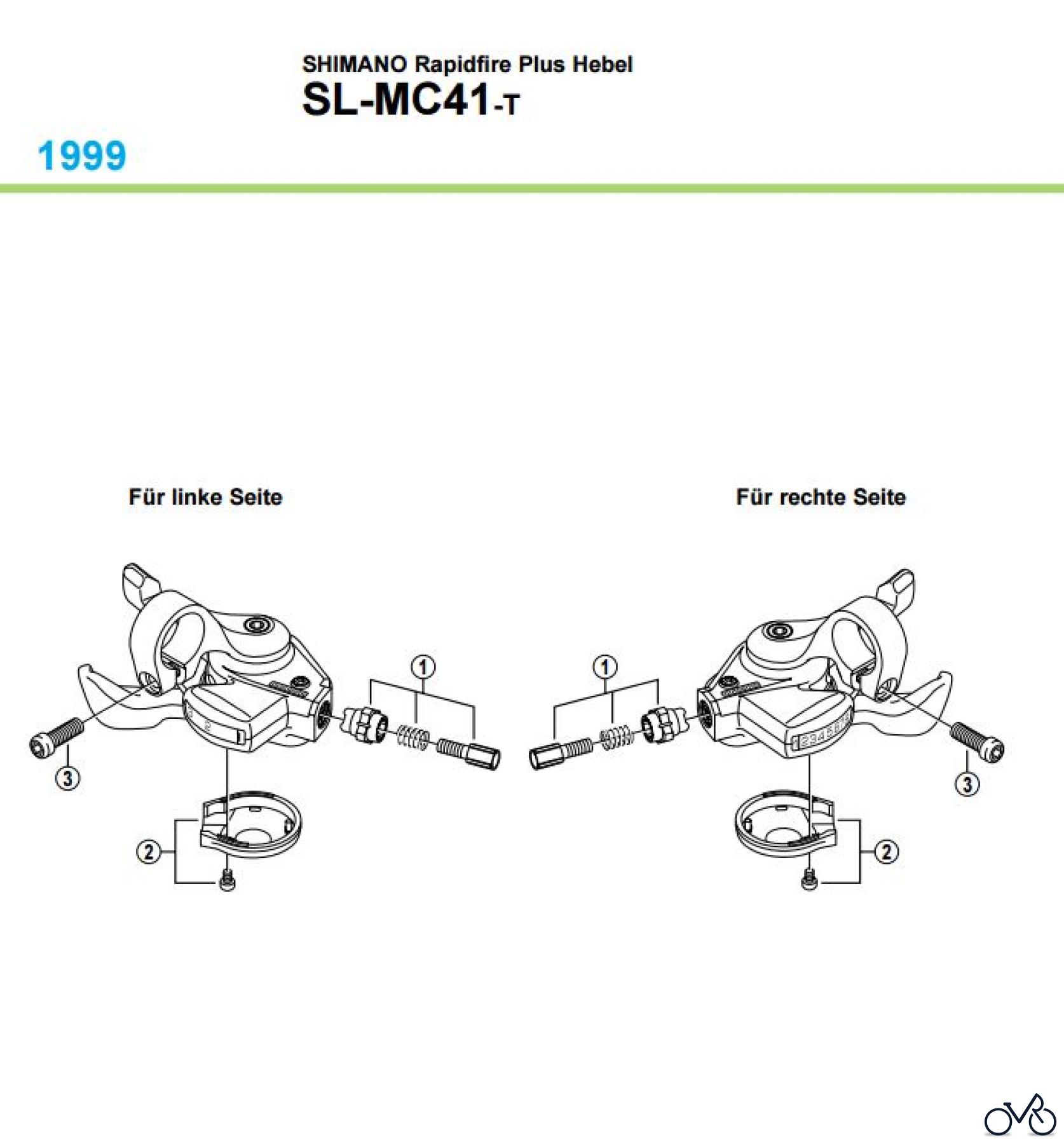  Shimano SL Shift Lever - Schalthebel SL-MC41 -1819 SHIMANO Rapidfire Plus Hebel