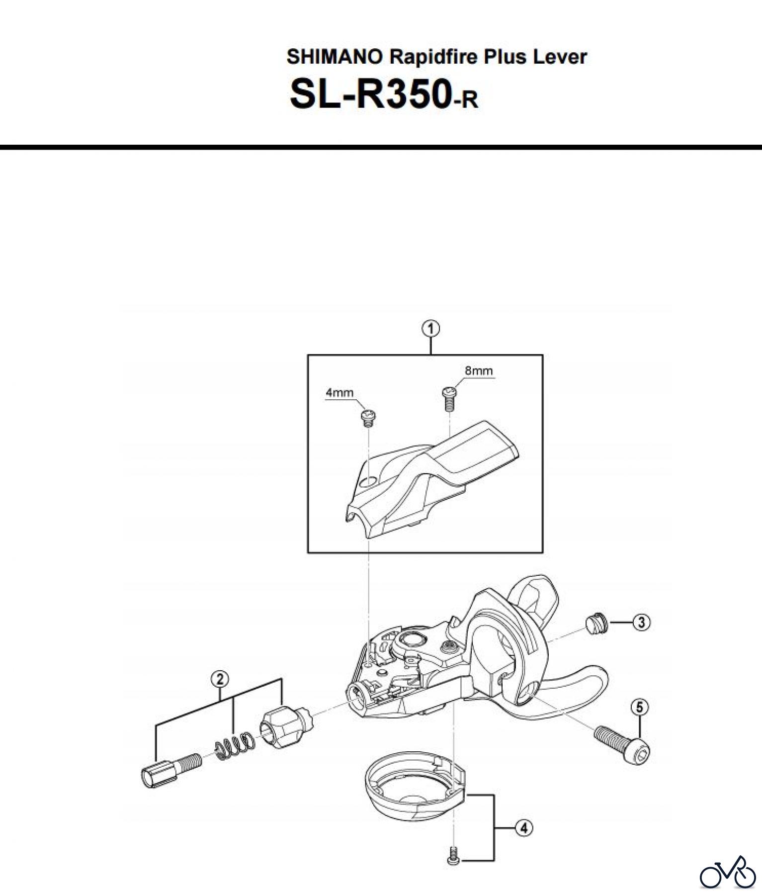  Shimano SL Shift Lever - Schalthebel SL-R350 -3625 SHIMANO Rapidfire Plus Lever