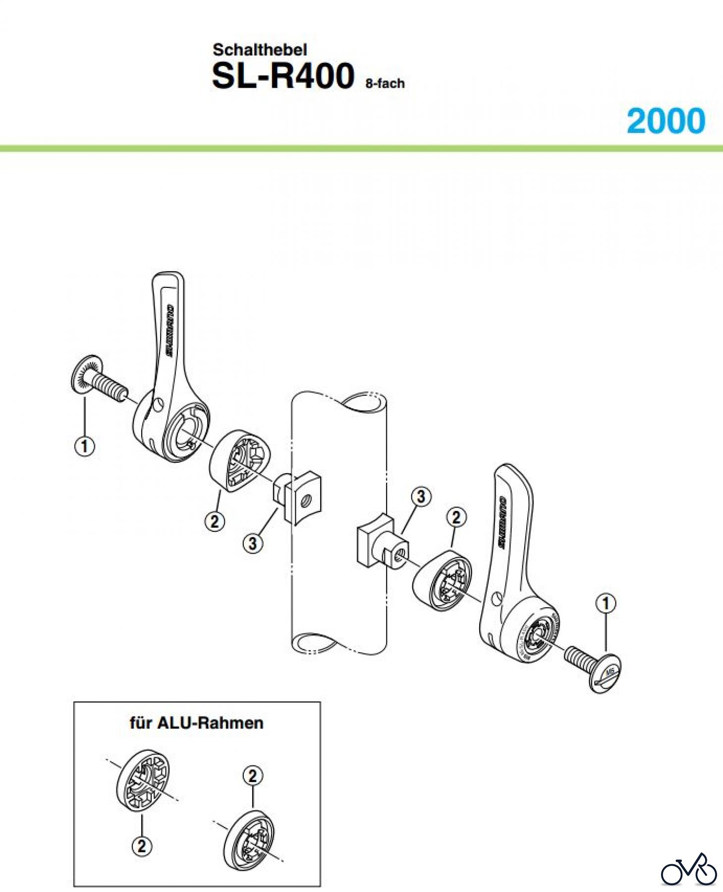  Shimano SL Shift Lever - Schalthebel SL-R400, 2000 Schalthebel