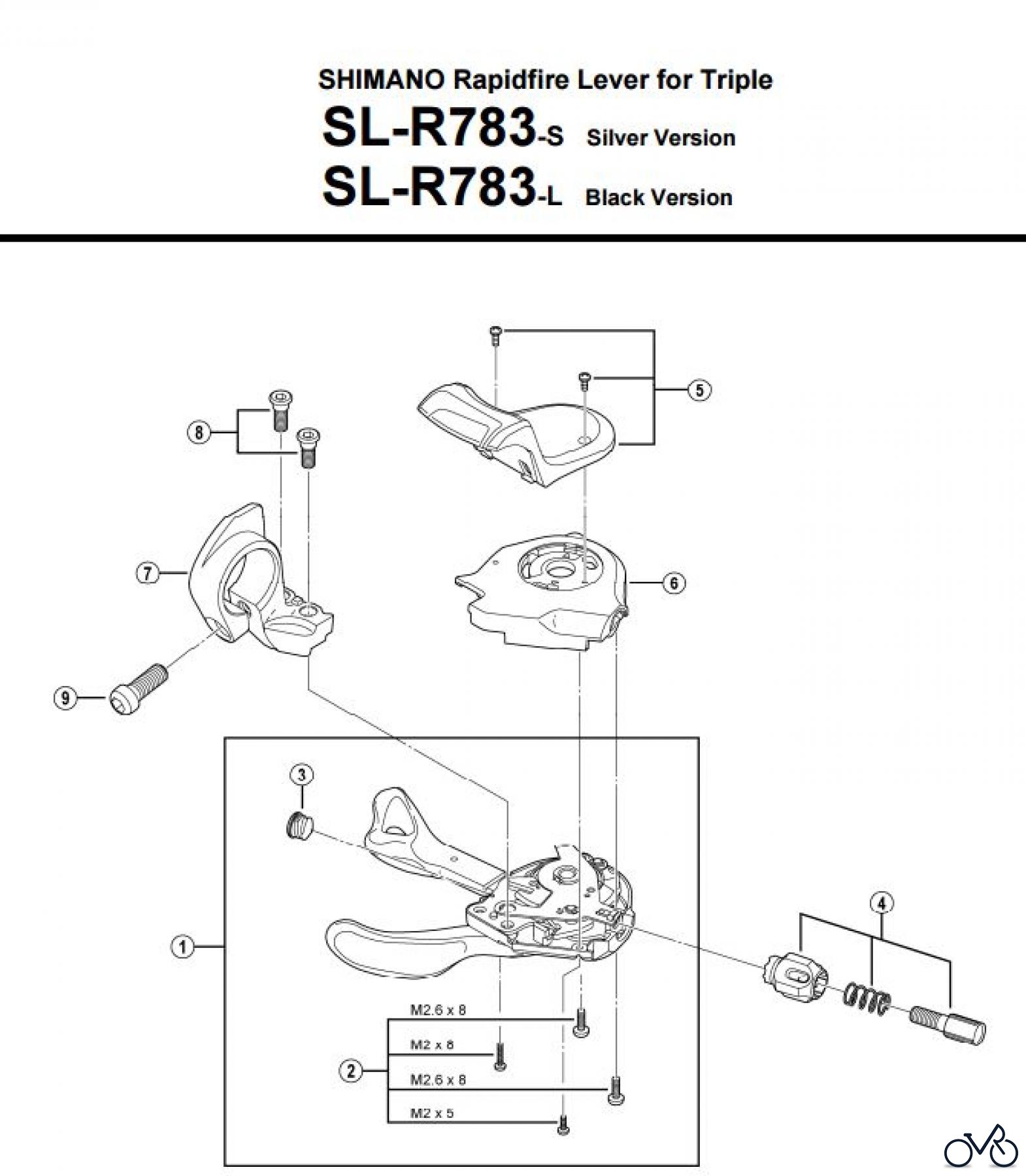  Shimano SL Shift Lever - Schalthebel SL-R783 _3221 SHIMANO Rapidfire Lever for Triple