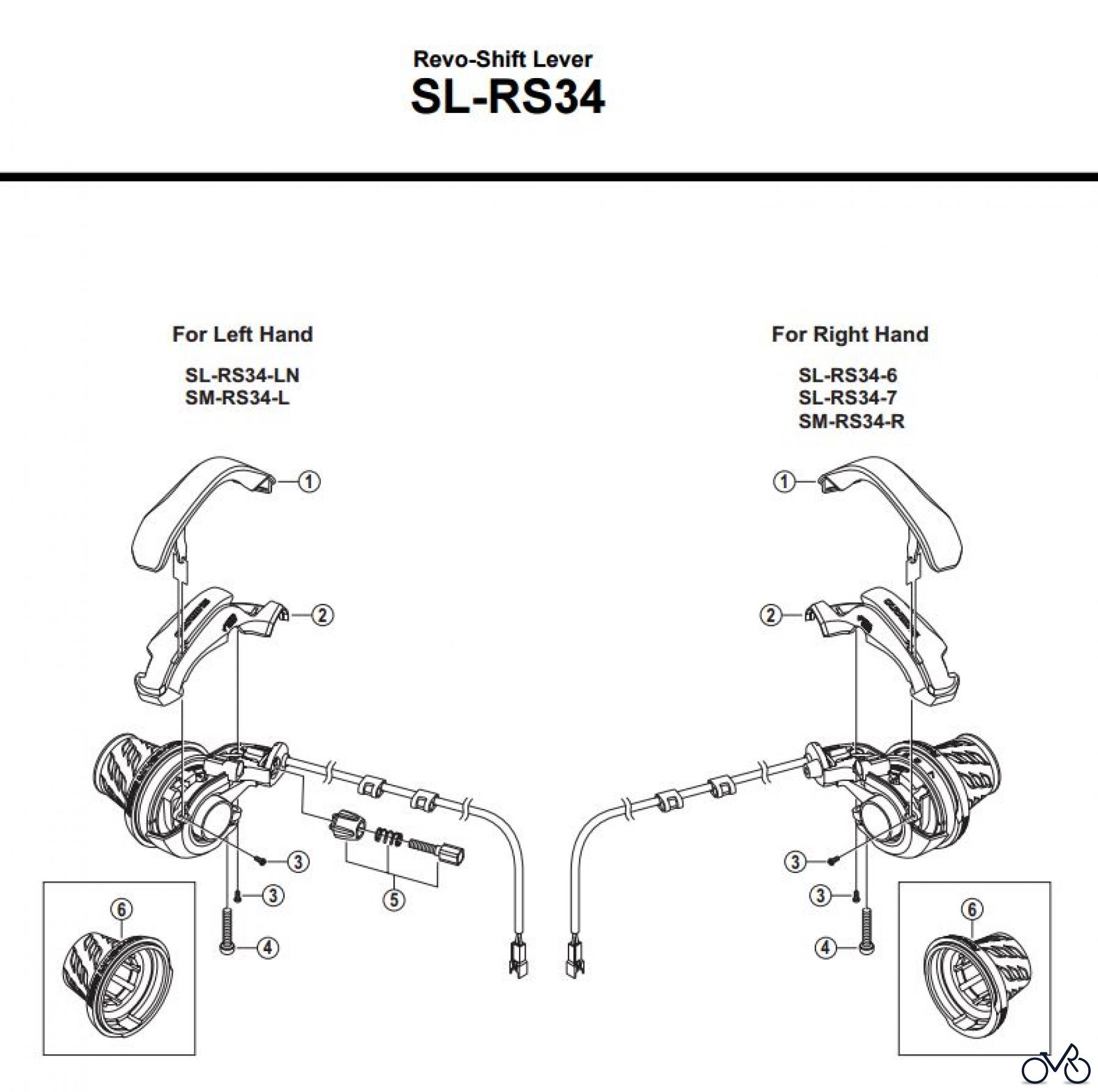  Shimano SL Shift Lever - Schalthebel SL-RS34 -3468 Revo-Shift Lever