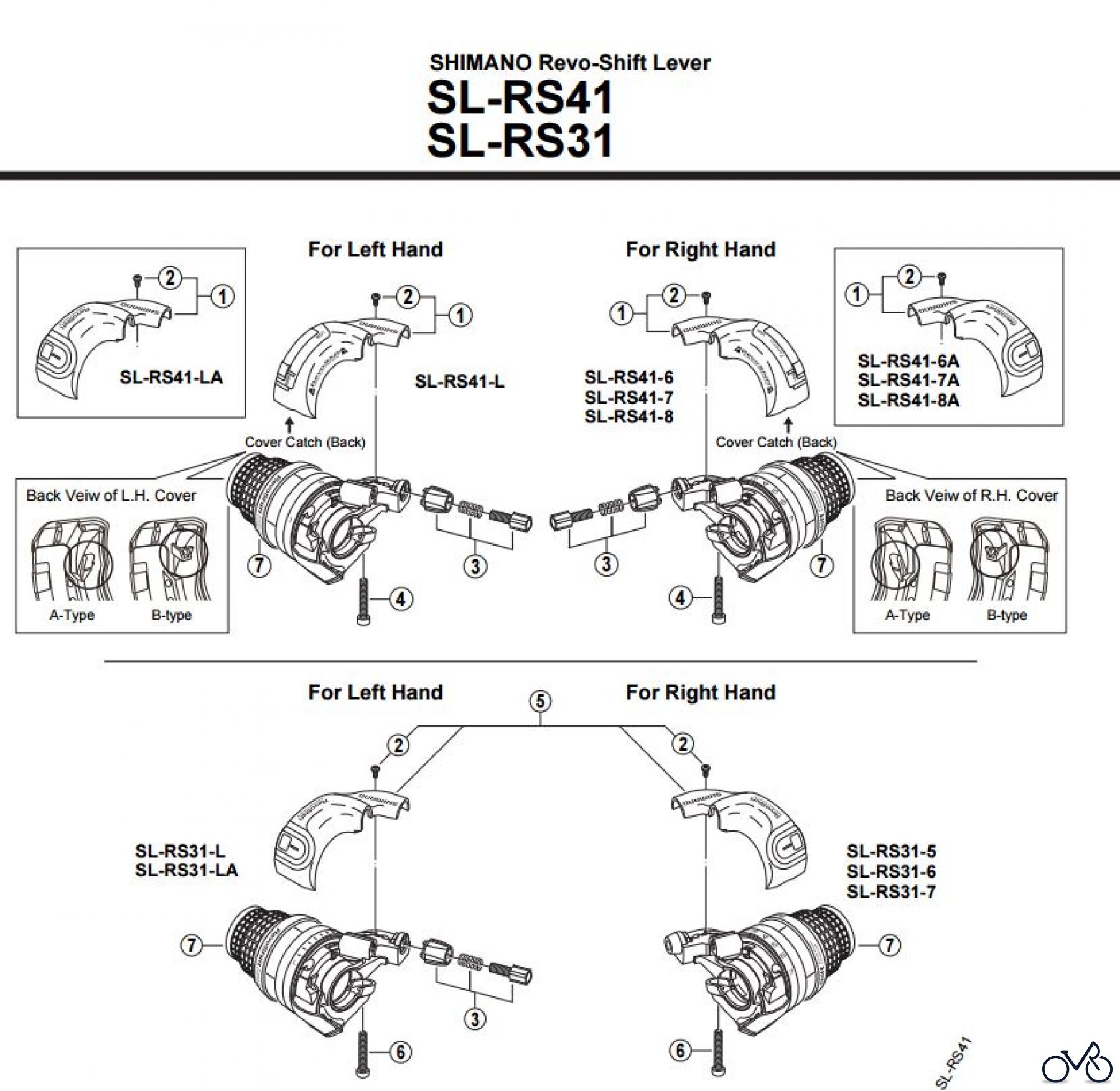  Shimano SL Shift Lever - Schalthebel SL-RS41-2104E SHIMANO Revo-Shift Lever
