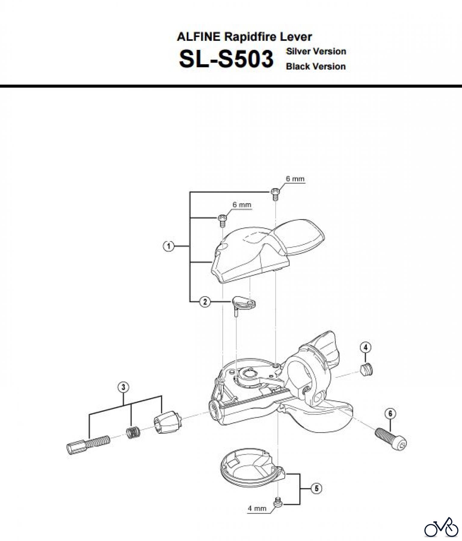  Shimano SL Shift Lever - Schalthebel SL-S503 -3303 ALFINE Rapidfire Lever