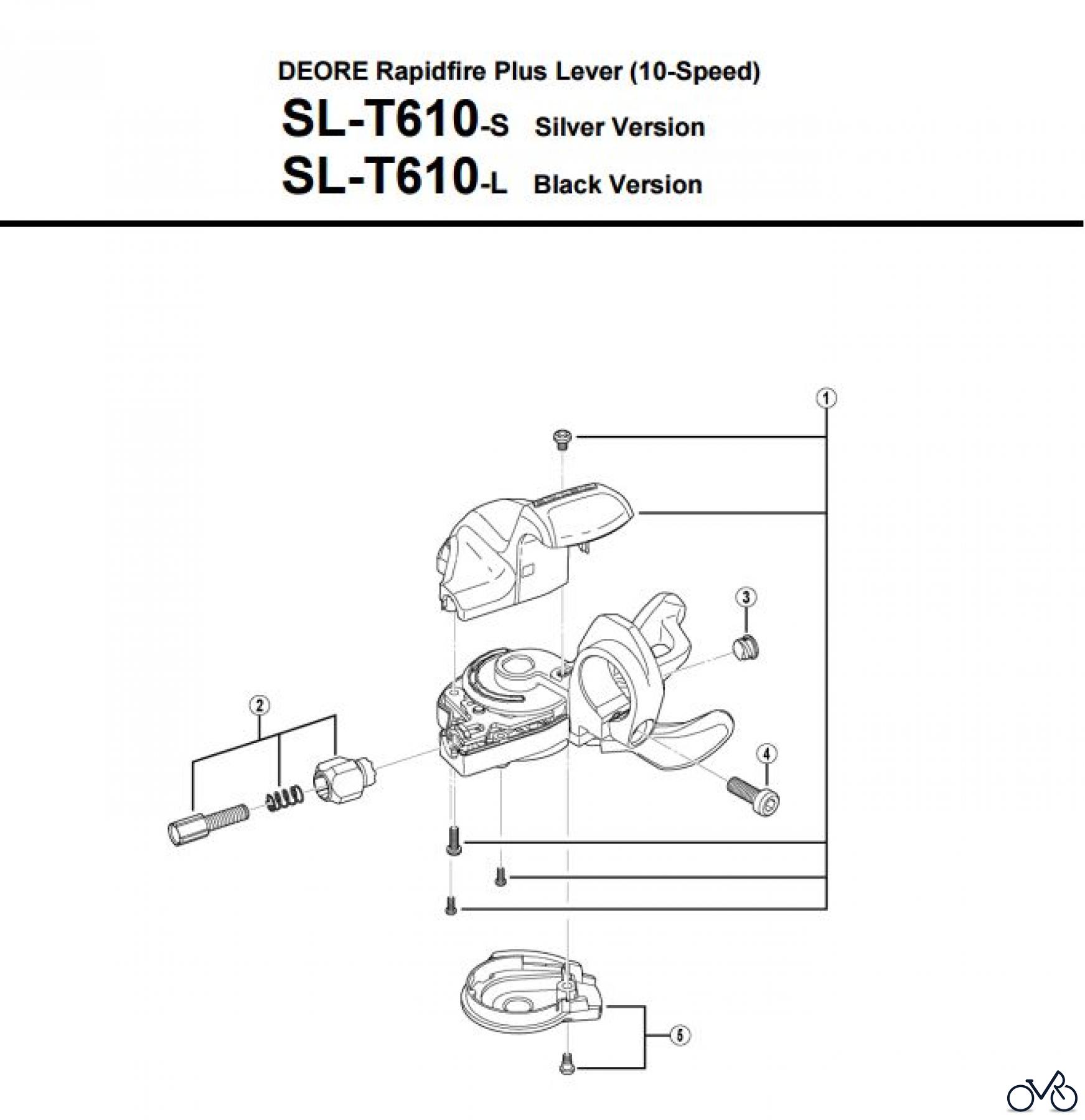  Shimano SL Shift Lever - Schalthebel SL-T610 -3524 DEORE Rapidfire Plus Lever (10-Speed)
