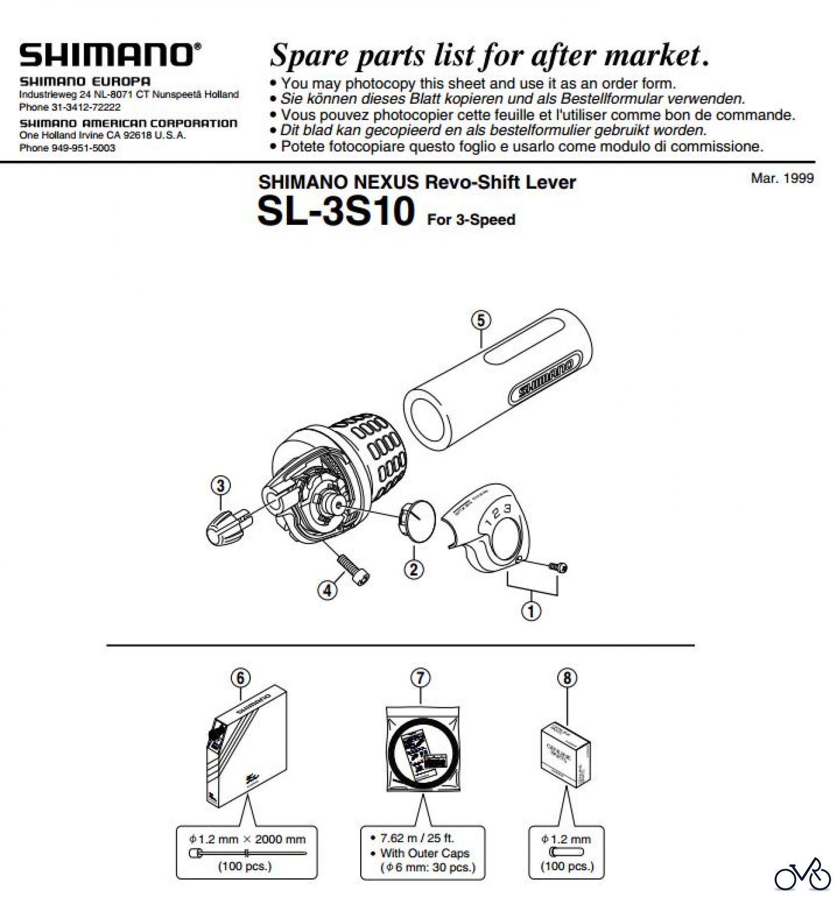 Shimano SL Shift Lever - Schalthebel SL_3S10 SHIMANO NEXUS Revo-Shift Lever