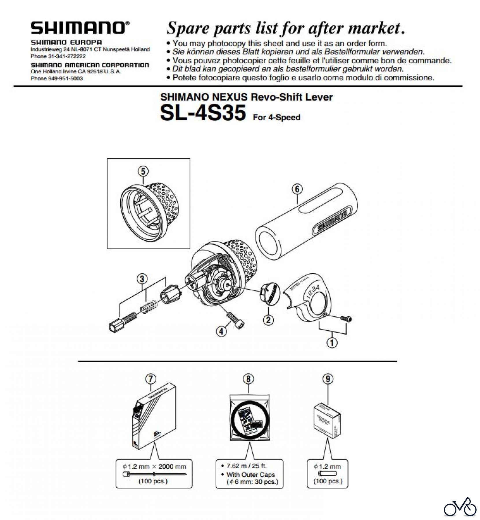  Shimano SL Shift Lever - Schalthebel SL-4S35 SHIMANO NEXUS Revo-Shift Lever