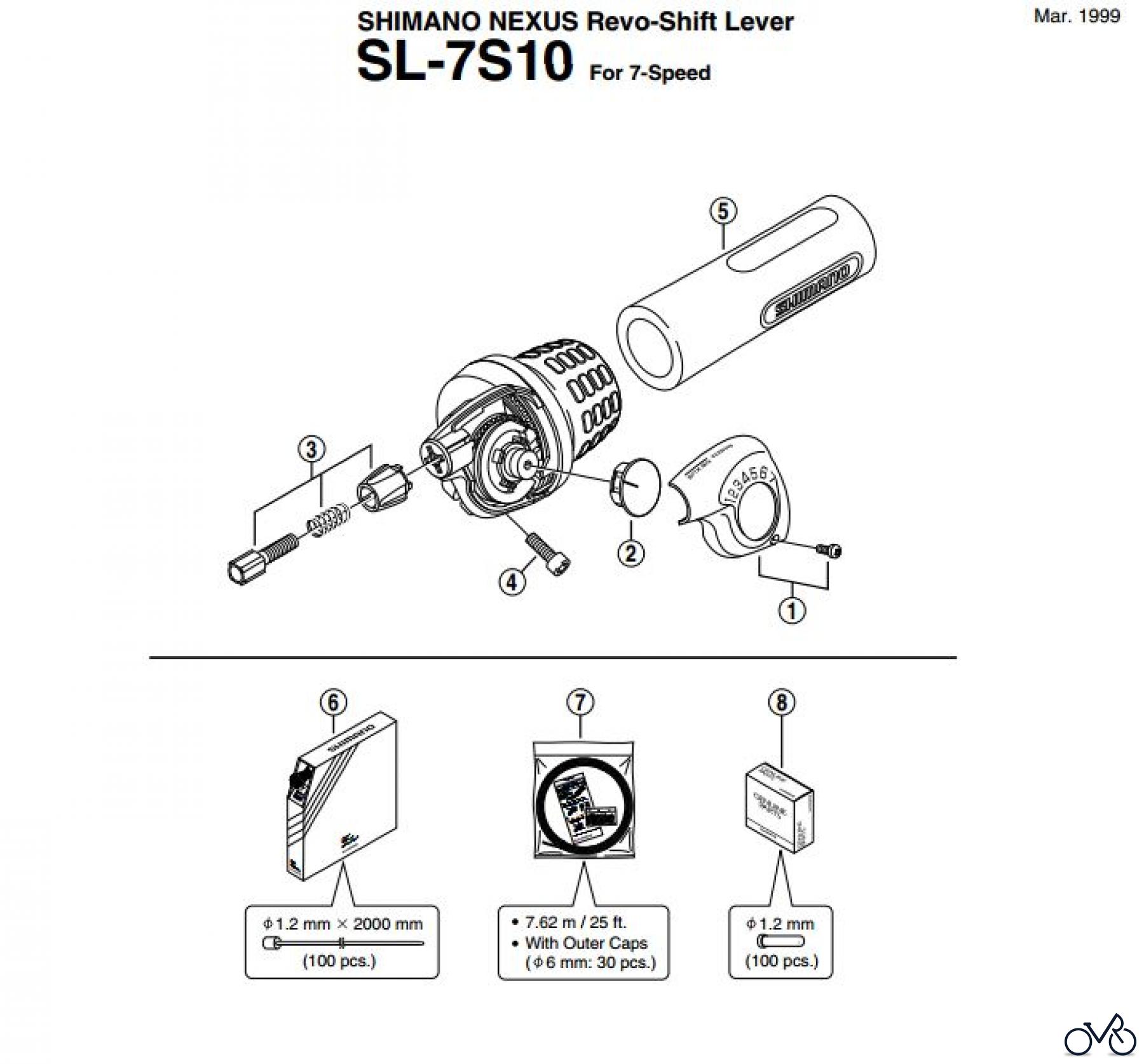  Shimano SL Shift Lever - Schalthebel SL-7S10 SHIMANO NEXUS Revo-Shift Lever
