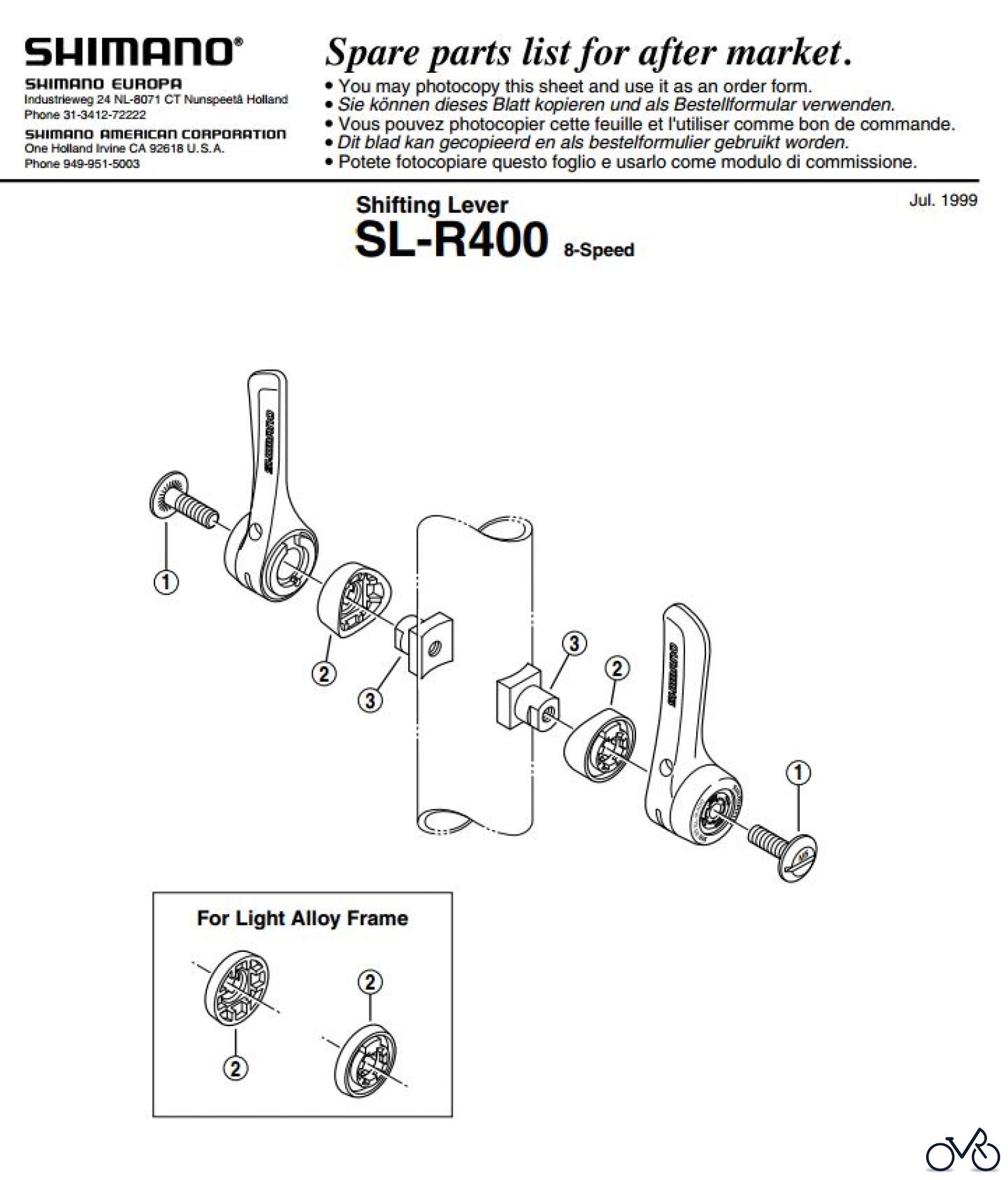  Shimano SL Shift Lever - Schalthebel SL-R400 Shifting Lever