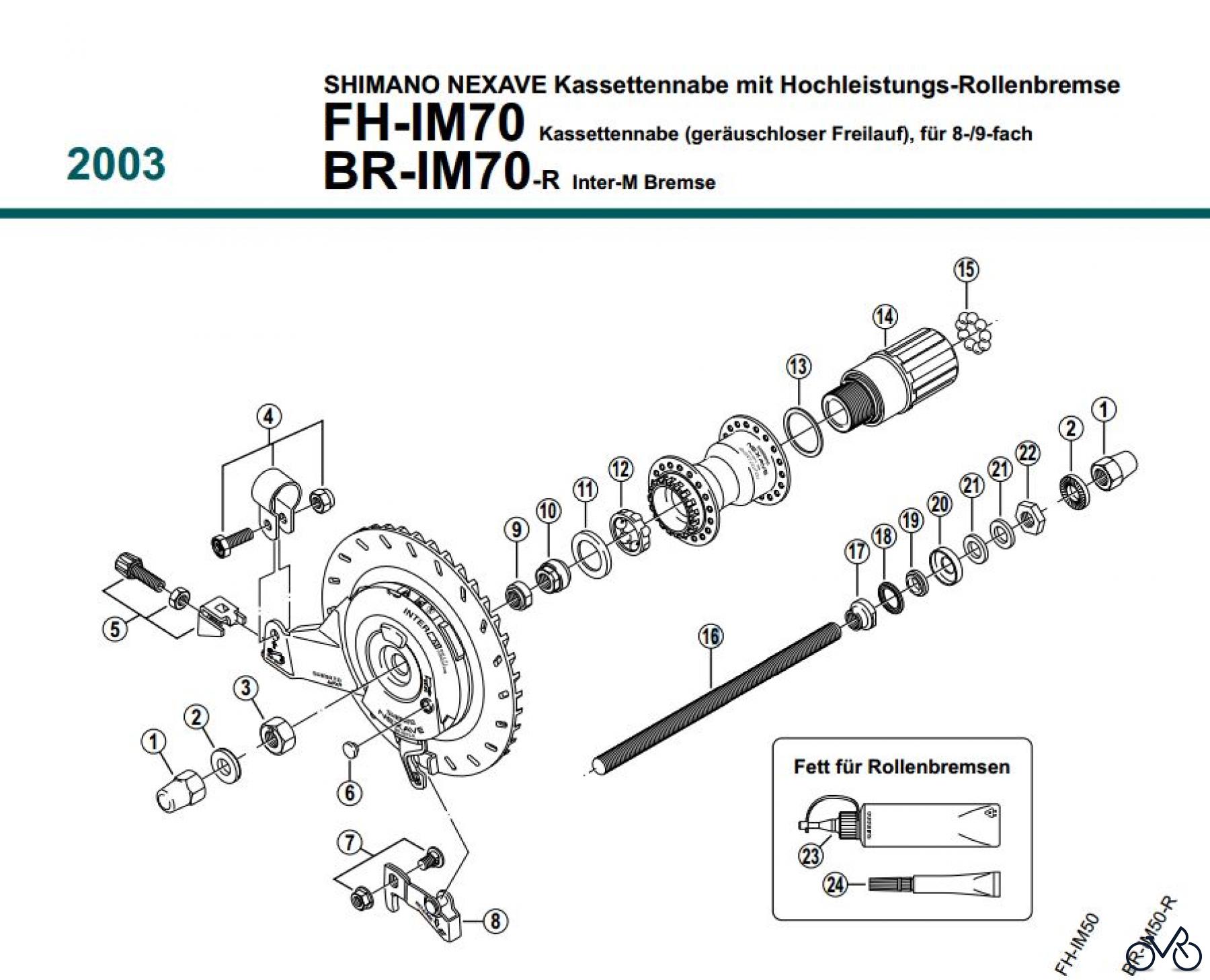 Shimano Fixing Nut Ersatzteil für Nexus BR-IM70-R Hinterrad Roller Bremse