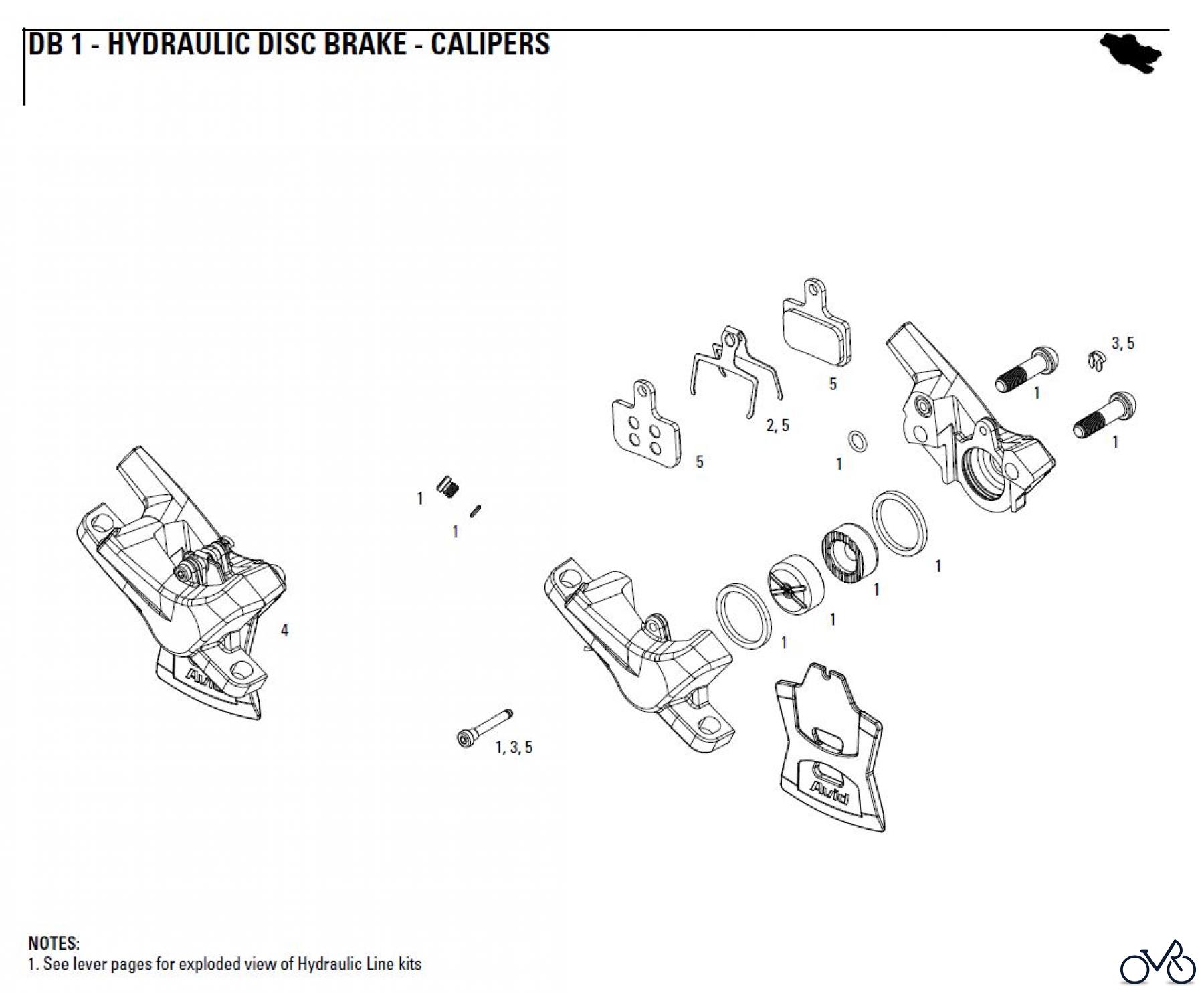  Sram avid HYDRAULIC DISC BRAKE - CALIPERS DB 1 - HYDRAULIC DISC BRAKE - CALIPERS