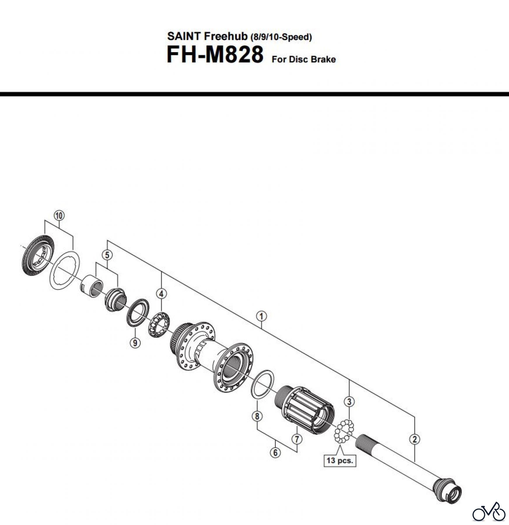 Shimano FH Free Hub - Freilaufnabe FH-M828  SAINT Freehub (8/9/10-Speed)