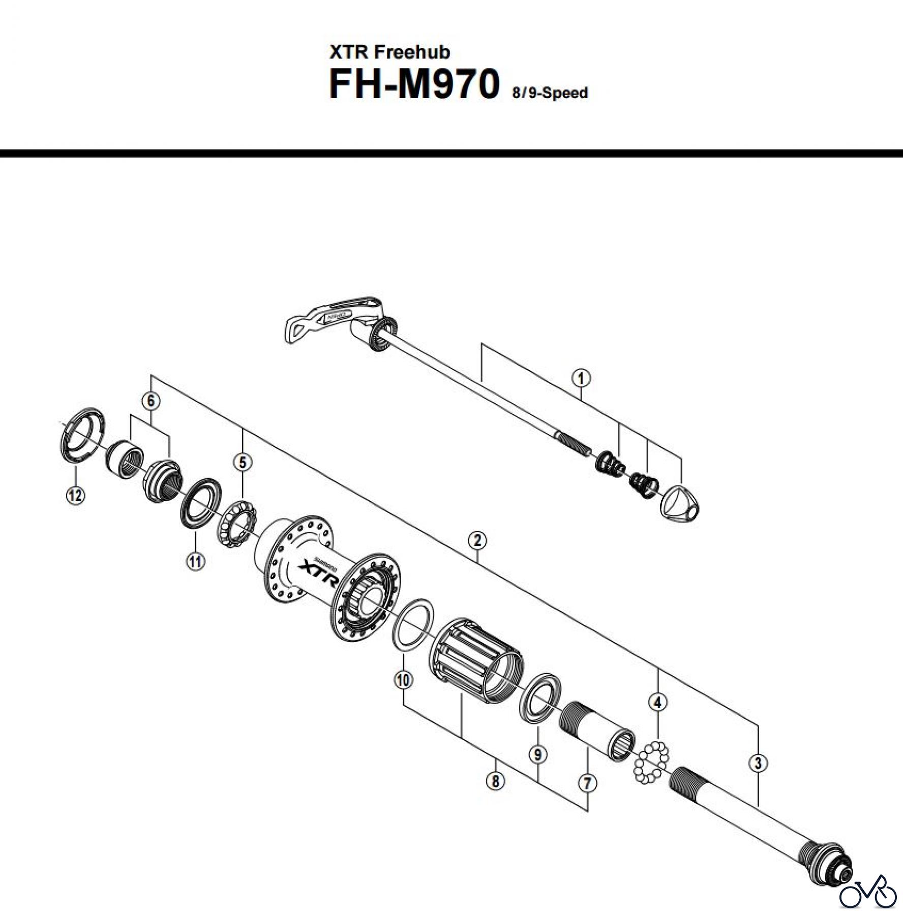  Shimano FH Free Hub - Freilaufnabe FH-M970 -12546