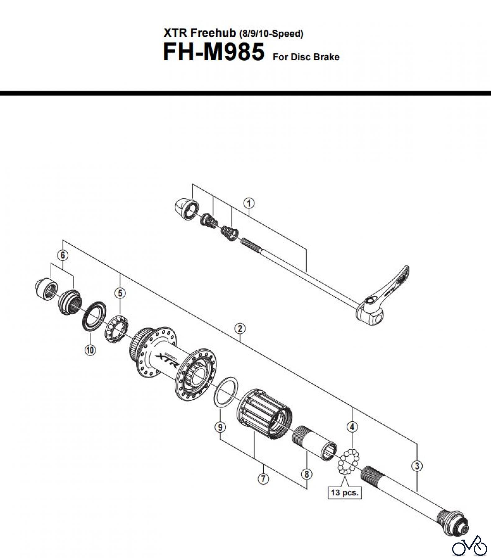  Shimano FH Free Hub - Freilaufnabe FH-M985 -3012_v1 XTR Freehub (8/9/10-Speed