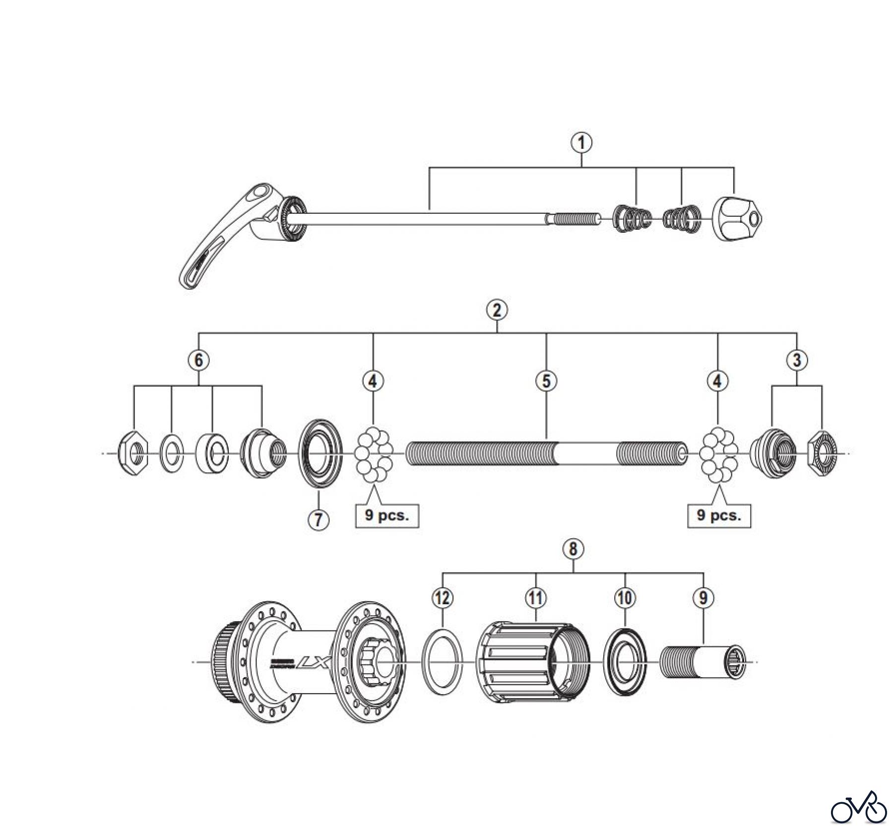  Shimano FH Free Hub - Freilaufnabe FH-T675  DEORE LX Freehub (8/9/10-Speed)
