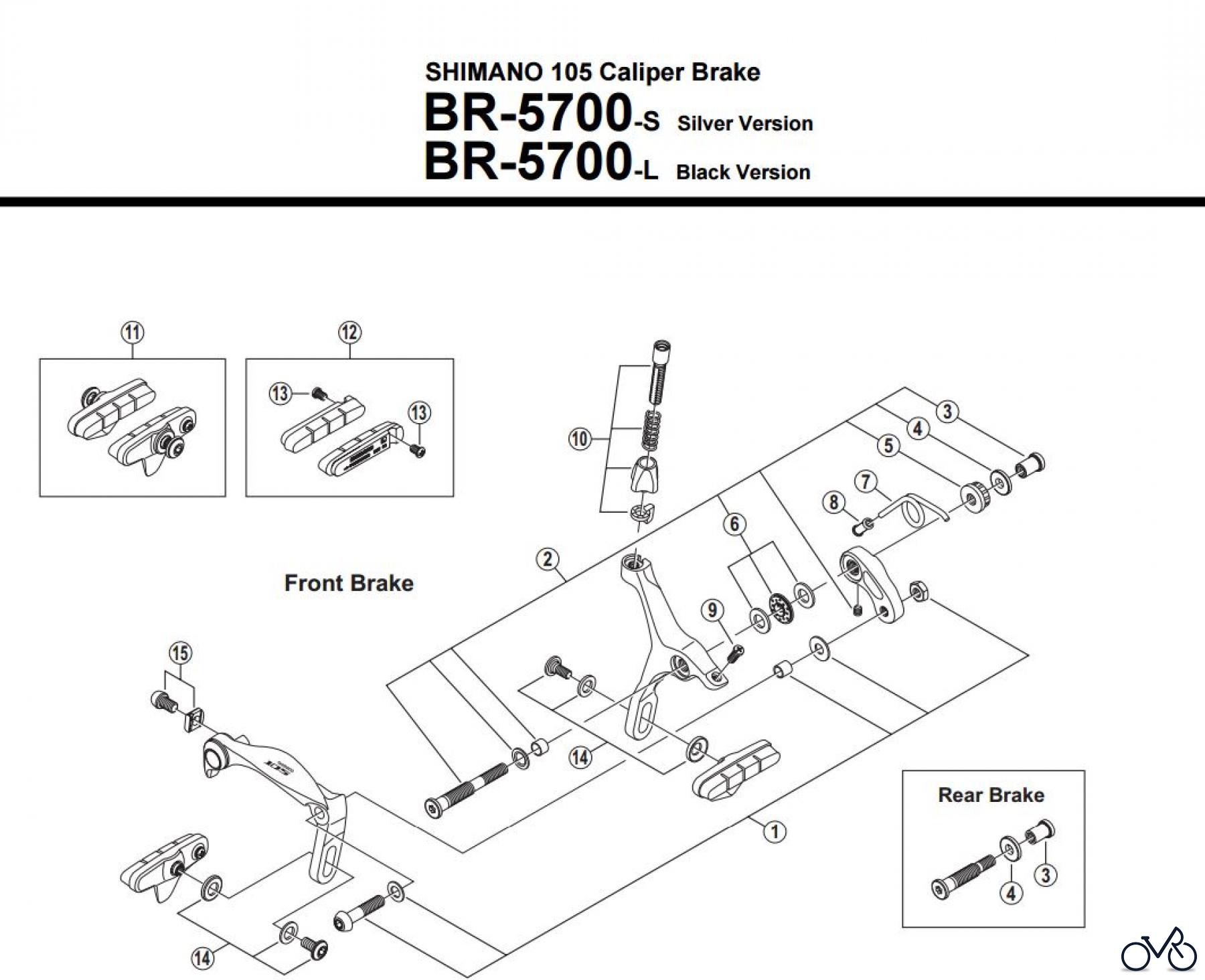  Shimano BR Brake - Bremse BR-5700 -3015 SHIMANO 105 Caliper Brake